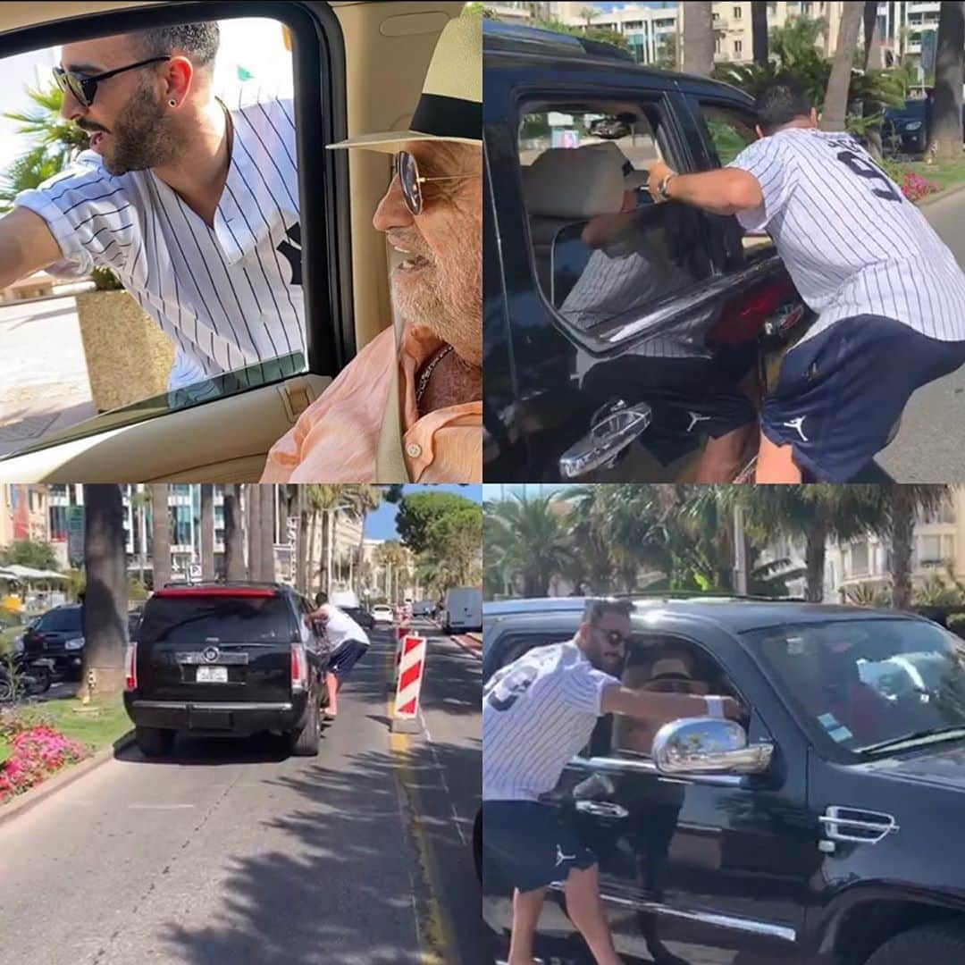 アディル・ラミのインスタグラム：「@jeanpaulbelmondo_ L’INFLUENCEUR 😅😅😅 by @jeff_domenech ... Qui dit mieux ? #coach #cascades #legende #lacroisette #cannes Merci Mr BELMONDO 🙏 ❤️ ☀️」