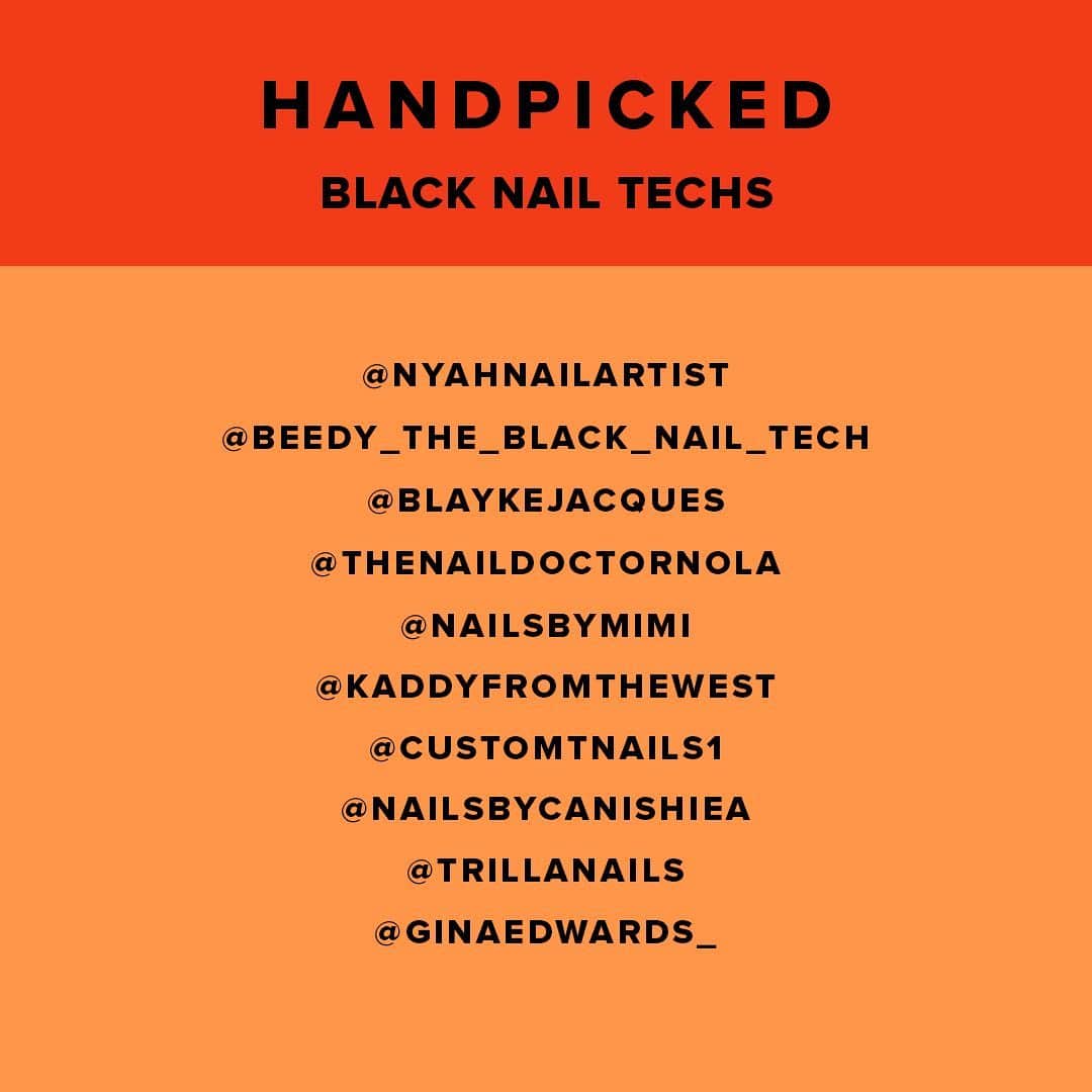 OPIさんのインスタグラム写真 - (OPIInstagram)「Handpicked: 10 of our favorite Black nail techs. Head to our IG Stories to see more and be sure to follow them. 💅  🧡 @nyahnailartist  🧡 @beedy_the_black_nail_tech  🧡 @blaykejacques  🧡 @thenaildoctornola  🧡 @nailsbymimi  🧡 @kaddyfromthewest  🧡 @customtnails1  🧡 @nailsbycanishiea  🧡 @trillanails  🧡 @ginaedwards_   Nails by: @kaddyfromthewest」7月1日 10時25分 - opi