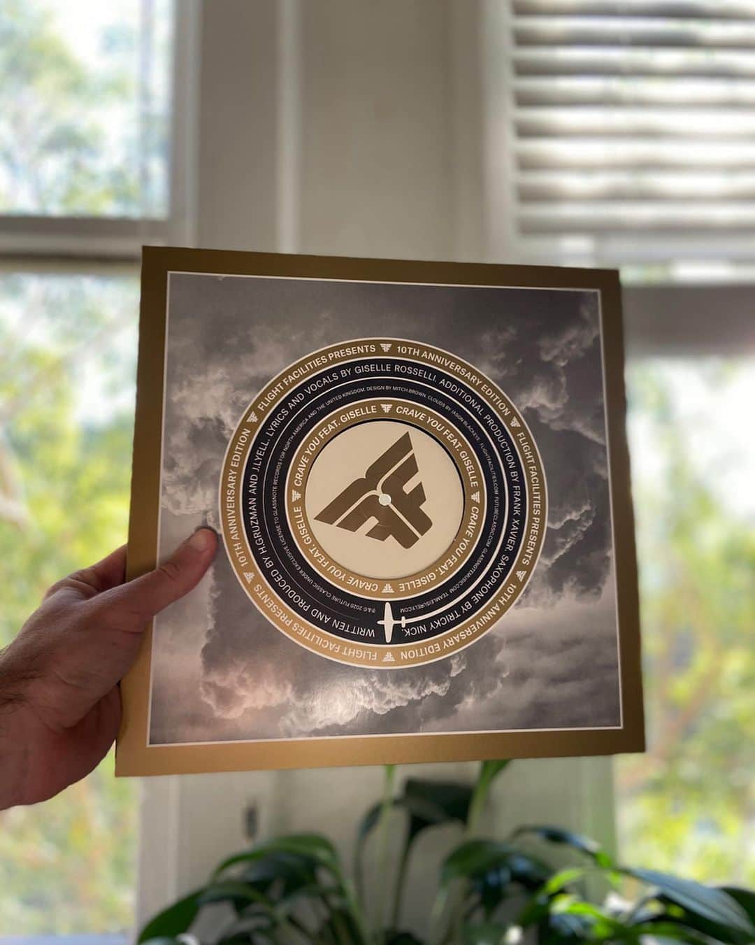 Flight Facilitiesのインスタグラム：「‘Crave You' is 10 years old... We've seen your messages and pressed a limited edition 10th Anniversary 12" Vinyl. The record includes the Original, Version 2 and the C90's and AN-2 remixes, packaged into a limited gold colour-way by the original designer @beigeandbrown. Competitions are fun - we've got the Test Pressing (last video) and 2 x copies of the 10th Anniversary Repressing to giveaway - tag a friend who needs to be lifted up, say some kind words about them, and we'll pick a winner by Friday 💿 You can purchase the vinyl via link in bio & stories」