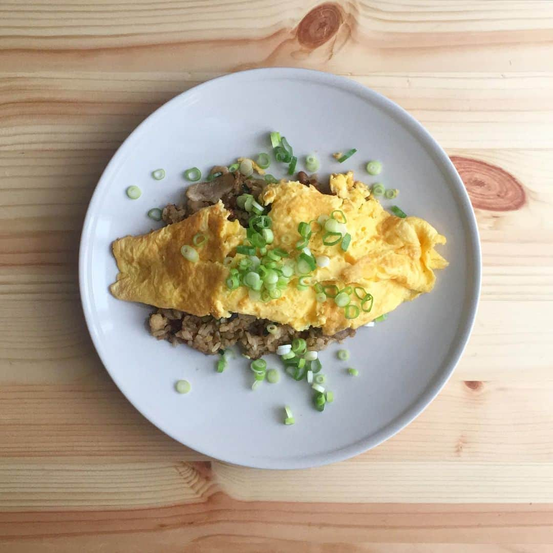 宮本菜津子さんのインスタグラム写真 - (宮本菜津子Instagram)「今日のひるごはん。冷凍してた納豆炒飯の上にオムレツ乗せてパカァってやつやりたかったけど盛大に失敗したなにか笑🍳見た目ぐちゃぐちゃやけど、味は美味しかった！これはまたやる。気に入った。 - #massofthefermentingdregs  #motfd #masudore #lunch #lunchtime  #lunchtime🍴  #lunchtime😋  #omeletterice  #ひるごはん #おひるごはん #昼ごはん #お昼ごはん #昼ご飯 #お昼ご飯 #オムライス  #納豆炒飯 #納豆チャーハン」7月1日 14時38分 - natsukondesu