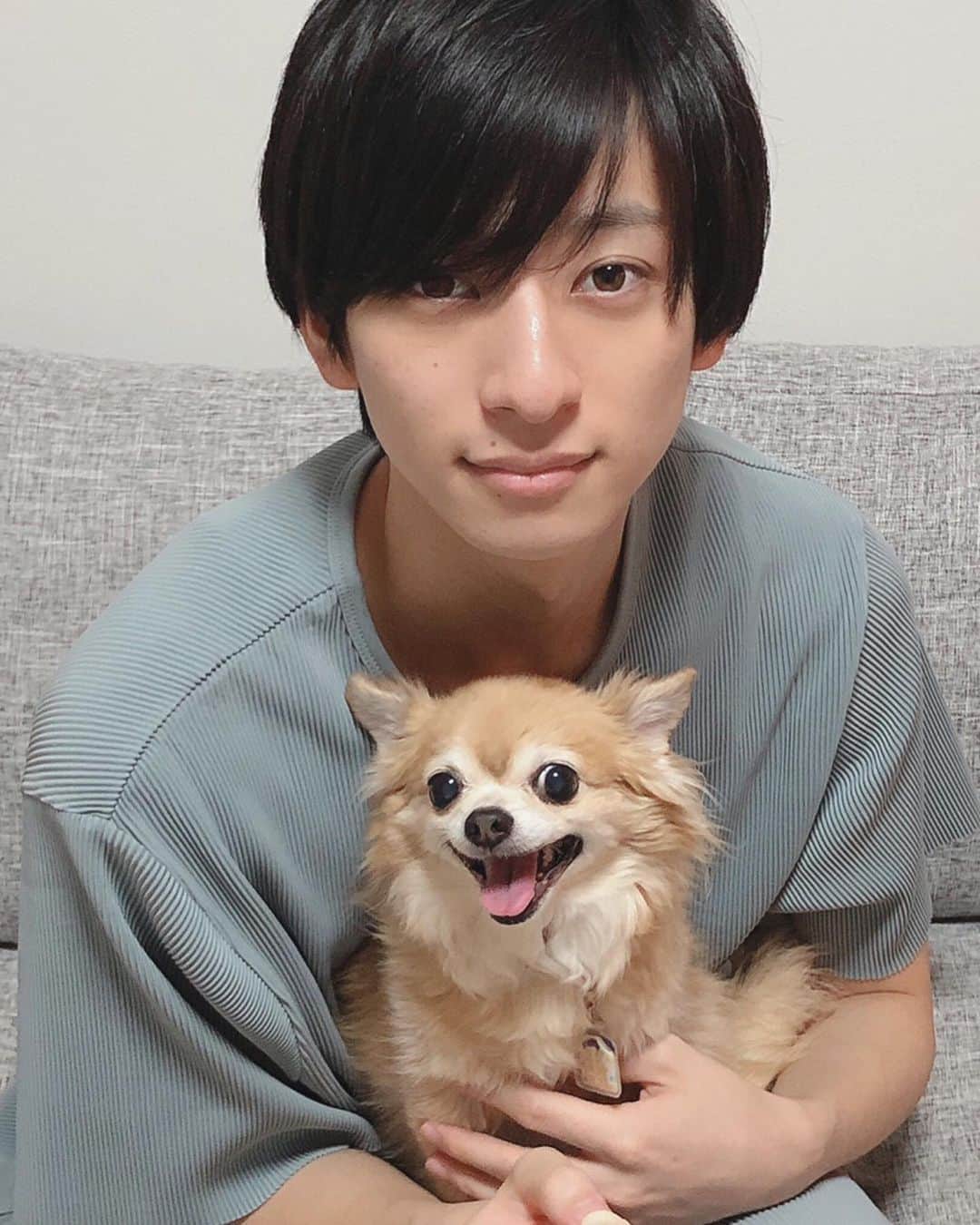 岡田翔大郎のインスタグラム：「少し前ですが、愛犬の13歳のお誕生日🎂 . . もはや老犬となってしまったけど、いつまで経ってもかわいいし、いつまで経ってもカメラが苦手な模様🙄」