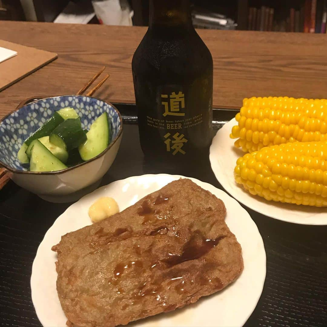 金戸覚さんのインスタグラム写真 - (金戸覚Instagram)「松山の事を考えてたら道後ビールとじゃこ天が届いた。んーまい！」7月1日 20時40分 - kanetosatoru