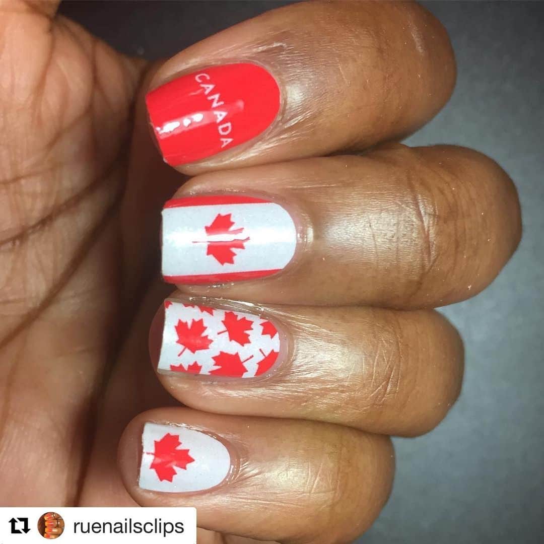 Nail Designsさんのインスタグラム写真 - (Nail DesignsInstagram)「Credit: @ruenailsclips  ・・・ Happy Canada 🇨🇦 Day!! #canada #canadadaynails #canada150 #canadaday」7月2日 3時15分 - nailartfeature