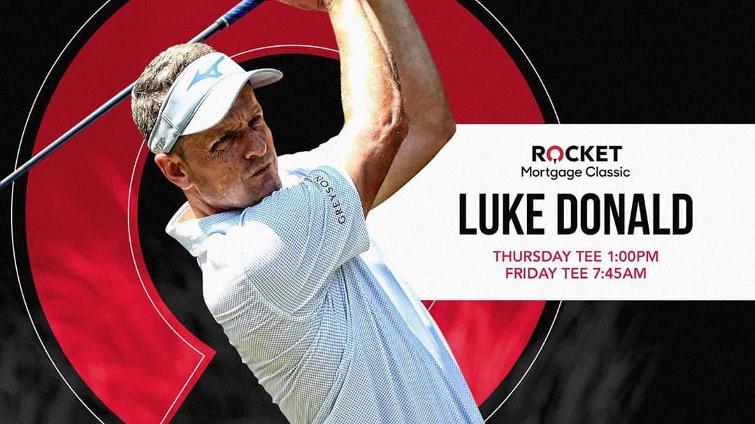 ルーク・ドナルドのインスタグラム：「Grateful for another chance competing on the @pgatour this week in Detroit for the @rocketclassic #313 #letsgo #feedthewolf 🐺🏌🏼‍♂️」