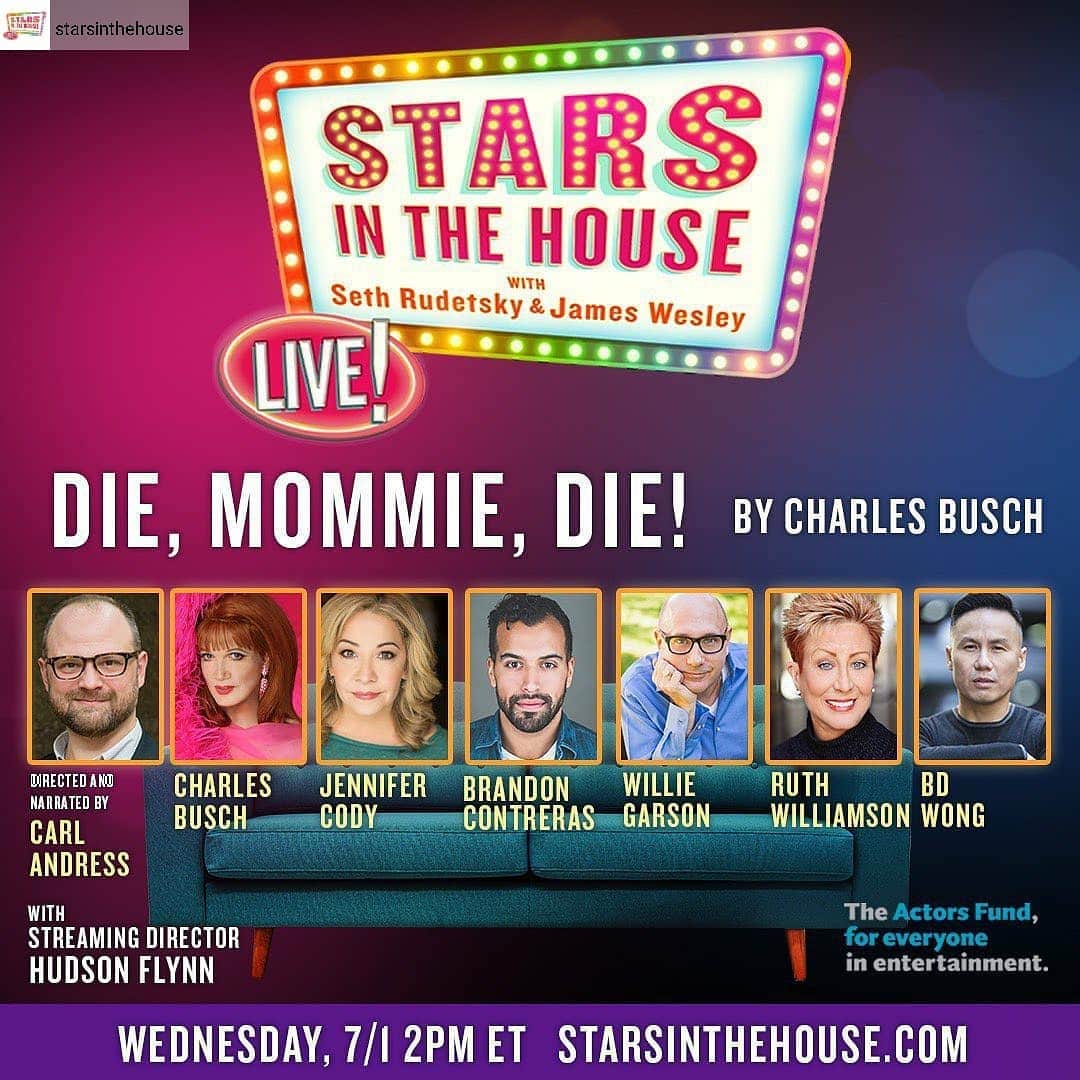ウィリー・ガーソンさんのインスタグラム写真 - (ウィリー・ガーソンInstagram)「#Repost from @starsinthehouse with @regram.app   ...   We are thrilled to be welcoming this hilarious group to the couch today! Catch DIE, MOMMIE, DIE! by Charles Busch on StarsIntheHouse.com at 2:00pm ET. We can't wait to "die" of laughter! . . . @cgandress @chasbusch @jennifer.cody.56 @willie.garson @wruthws @wongbd  #StarsIntheHouse」7月1日 23時33分 - willie.garson