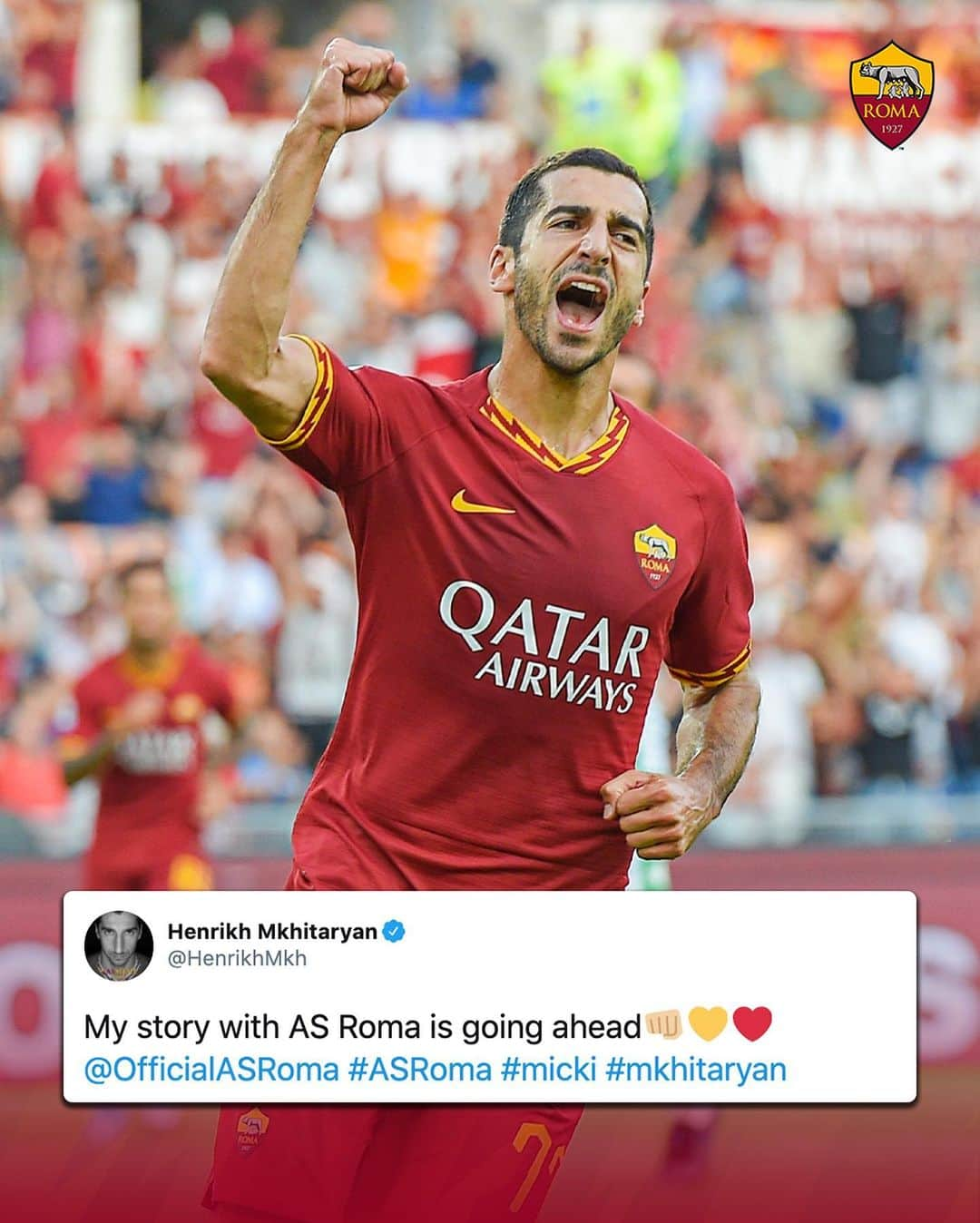 ASローマさんのインスタグラム写真 - (ASローマInstagram)「💛📝 MICKI’S MESSAGE 🐺❤️⁣⁣ Swipe ⏩ to read it in full ⚡️ #ASRoma」7月1日 23時48分 - officialasroma