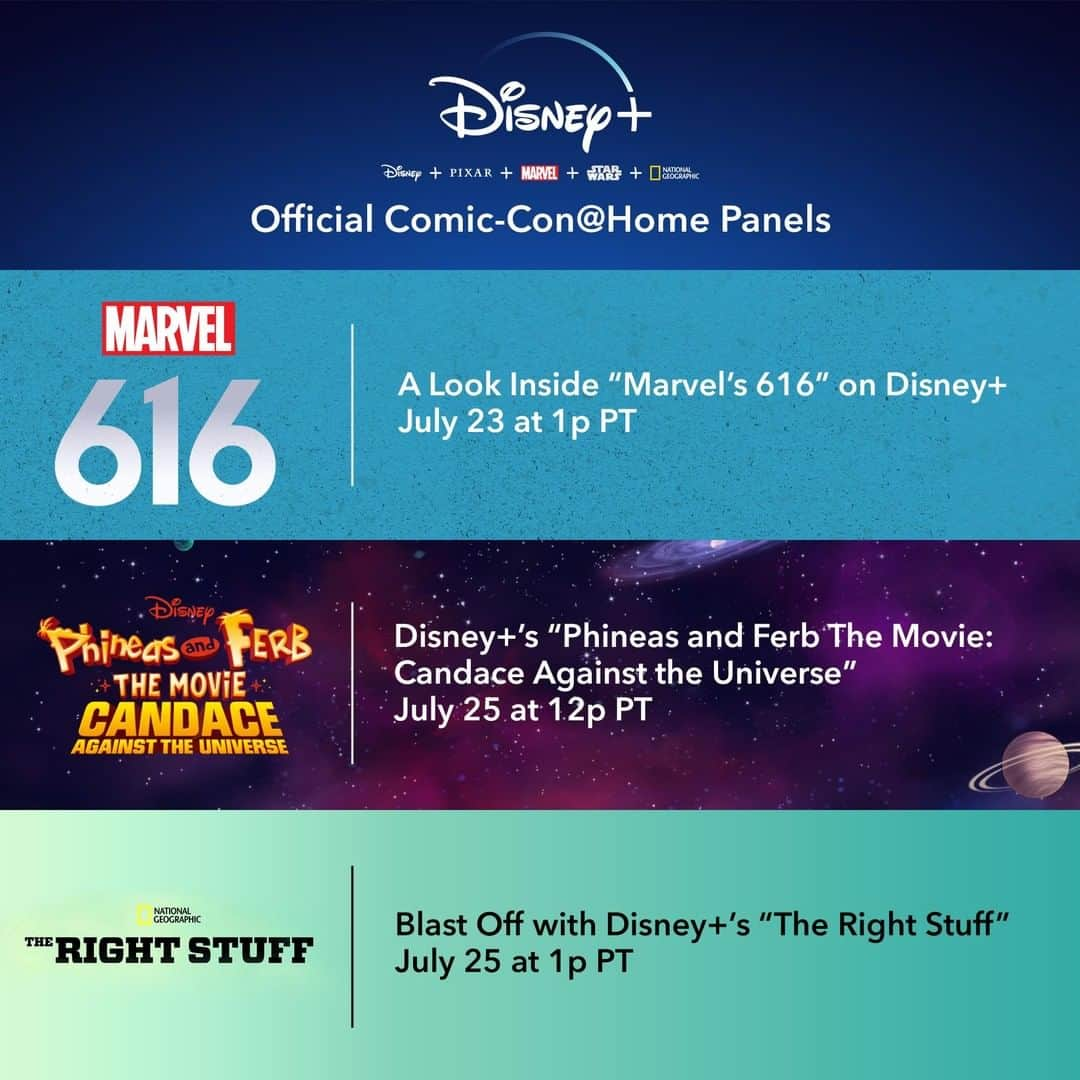 Marvel Entertainmentさんのインスタグラム写真 - (Marvel EntertainmentInstagram)「#ComicConAtHome is going to be out of this world! 💫 Join us this month for our #DisneyPlus panel on "Marvel’s 616."」7月2日 1時19分 - marvel