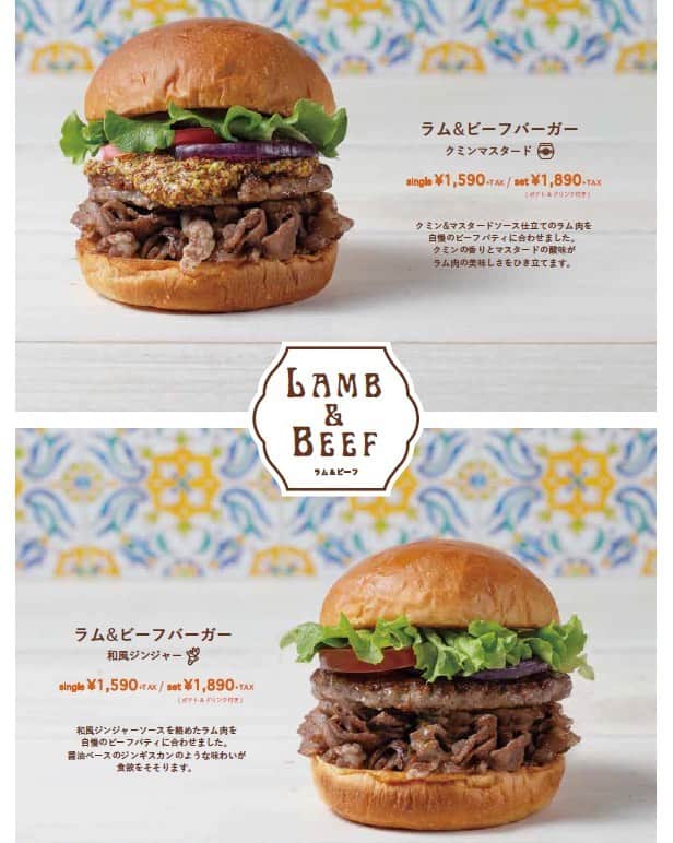 のインスタグラム：「【B1F ペリチカ/ヴィレッジヴァンガードダイナー】7月限定商品のご紹介♪   当店自慢のビーフパティにラム肉を合わせた 《ラム＆ビーフバーガー》の登場です。   クミンの香りとマスタードの酸味でラム肉の美味しさを引き立てる「クミンマスタード」。   ショウガを醤油ベースで和風に仕上げた「和風ジンジャー」。   お好みのお味で、ラム＆ビーフの本格バーガーを是非お楽しみ下さい！     平日10時～15時まではお得なランチメニューもございます。 7月のランチは「サルサバーガー」「ササミカツサンド」です！   皆さまのご来店お待ちしております♪  #ペリエ千葉 #ヴィレッジヴァンガードダイナー #ハンバーガー #ラム #ハンバーガー #限定」