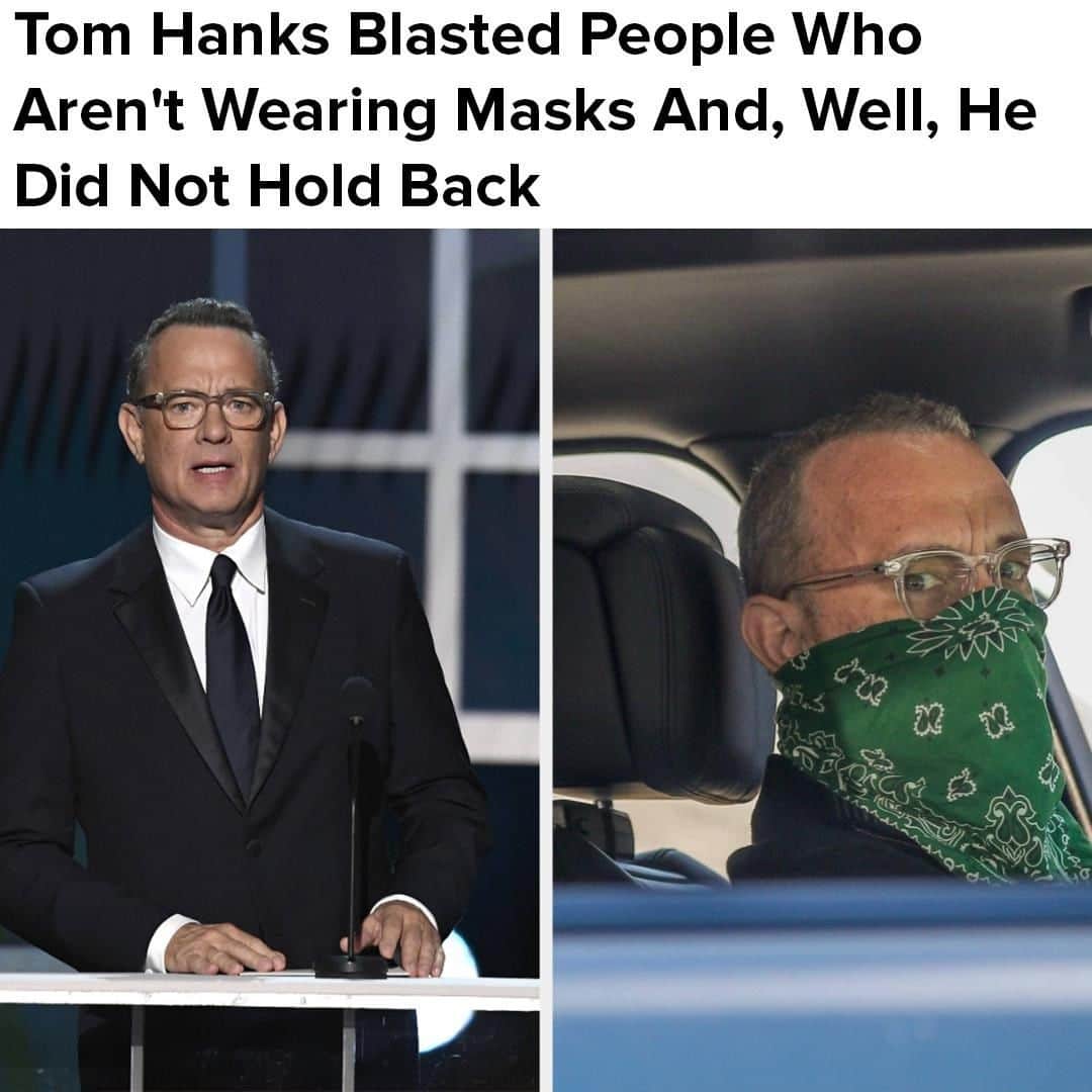 BuzzFeedさんのインスタグラム写真 - (BuzzFeedInstagram)「"I just think shame on you." If Tom Hanks thinks you should wear a mask.. why aren't you wearing a mask? 🤔 Read the full story in the link in bio.」7月2日 4時05分 - buzzfeed