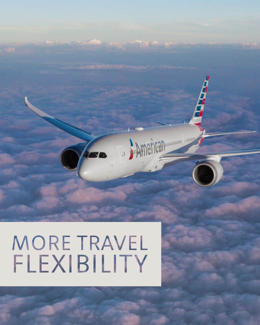 アメリカン航空のインスタグラム：「In case you missed it, we'll waive change fees for travel October 1 and later when you buy tickets between now and July 31. The flexibility you need to book with confidence. Check our COVID-19 travel updates. Link in bio.」