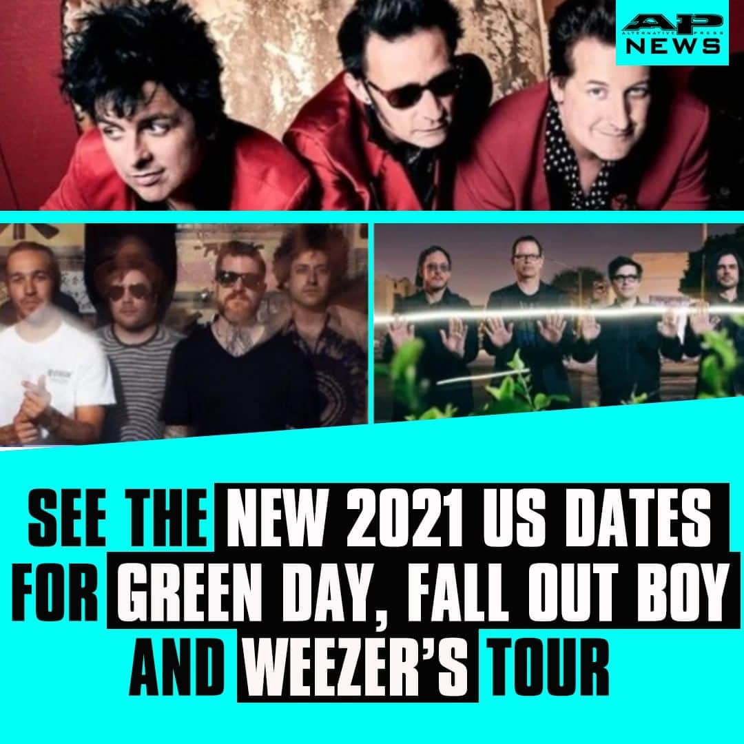 Alternative Pressさんのインスタグラム写真 - (Alternative PressInstagram)「UPDATE: Here’s when @greenday, @falloutboy and @weezer will be bringing the @hellamegatour to North America in 2021 ⁠ LINK IN BIO⁠ .⁠ .⁠ .⁠ #greenday #falloutboy #fob #weezer #hellamega #hellamegatour #altpress #alternativepress」7月2日 6時30分 - altpress