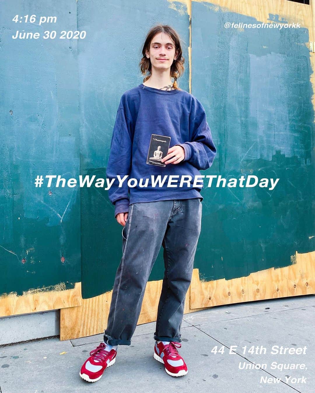 筒井心一のインスタグラム：「@felinesofnewyorkk on 44  #East14thStreet at 4:16 pm, June 30 2020, #NewYork ﻿ #OutfitOfTheDay = #TheWayYouWEREThatDay  #TWYWTD #ShinichiTsutsui」