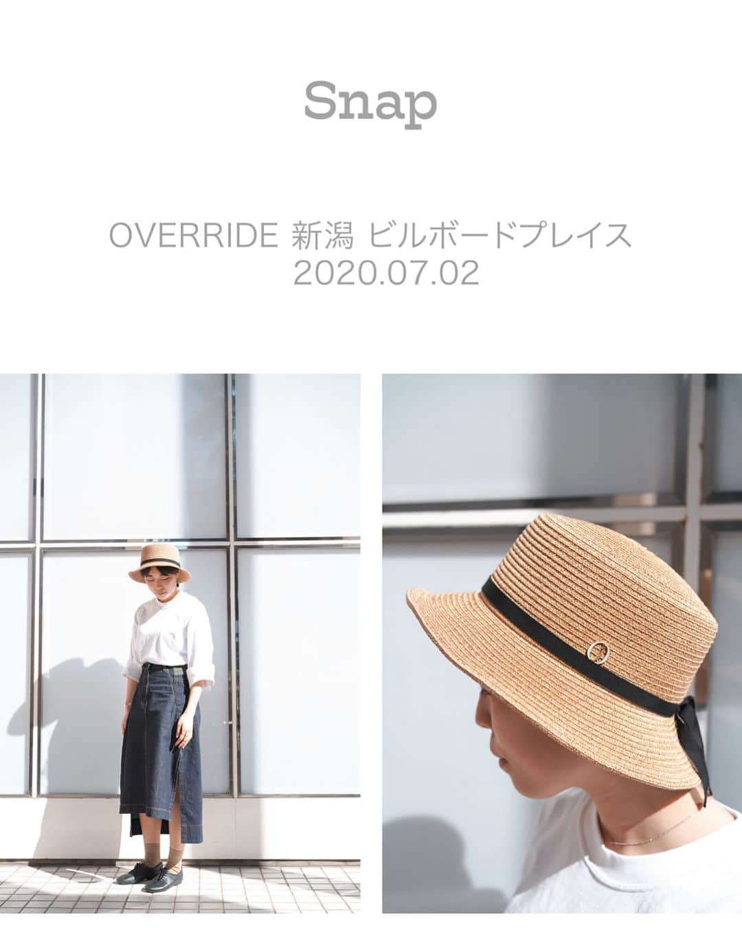 花沢美音のインスタグラム：「「OVERRIDE」のsnapページ  @override_official プロフィール リンク先のホームページにて ご覧頂けます  全国各ショップの皆様も是非 コーディネートの参考に！  #OVERRIDE #帽子 #帽子コーデ #snap #fashion」