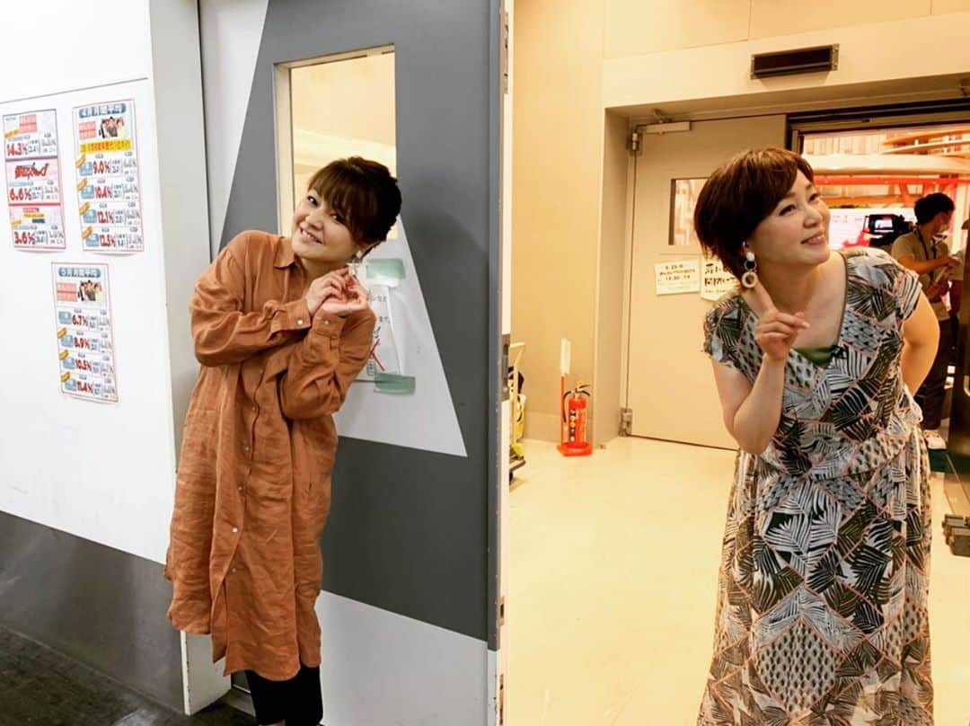 中澤裕子のインスタグラム：「🎵♫ 今日は☆めんたいワイド☆ 月一、大好きな今村敦子さんに 会える日♪ なんだけどリモートで私は別スタジオなのでご挨拶しか直接会えないのであります  早く本当に そろそろ スタッフのみなさん 出演のみなさん 揃ってお仕事がしたい  お仕事出来るだけ有難いのだけど・・・  今日のピアスは @to_me.accessory さん to meさんと今村敦子さんのコラボです  #福岡 #FBS #めんたいワイド  #福岡の美容番長 #今村敦子　さん」