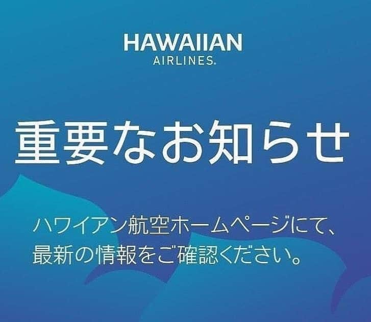 ハワイアン航空さんのインスタグラム写真 - (ハワイアン航空Instagram)「#新型コロナウィルスの影響 による一時運休期間の延長のお知らせ💡  #ハワイアン航空 運航の日本-ハワイ間の全ての便の一時運休期間を延長いたします。運休に伴う航空券の特別対応についてはハワイアン航空ウェブサイトにてご確認ください。  詳しくプロフィールから該当ページをチェック☝🏼」7月2日 12時50分 - hawaiianairlinesjp