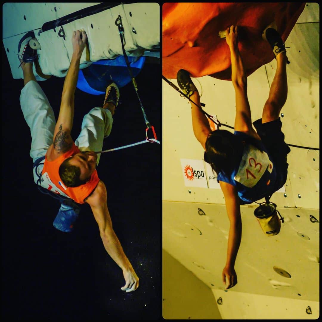 ウド・ノイマンさんのインスタグラム写真 - (ウド・ノイマンInstagram)「some thoughts on climbing talent.  a) OTD, 15 years ago, Munich climbing world championships 2005 - Left: Tomáš Mrázek defending his title as lead climbing world champion,  Right: Akiyo Noguchi than 16 years old (born May 30, 1989) in the lead climbing finals 2005. While it is not the same climb or even position, this comparison exemplifies the development from tension to alignment as a key indicator for efficient climbing.  On the left Tomasz Mrazeks left arm is not aligned with the hold, a strategy that is only possible on positive holds. On the right Akiyo Noguchi finds perfect alignment under the hold, as it is needed on nowadays sloping holds. Nobody else climbed like Akiyo back than, yet from nowadays perspective one could argue that Akiyo had a future-proof way of positioning herself already in 2005!  b) Ja-in Kim in the boulder finals of Munich 2005, than 16 years old (born 11 September 1988). It is easy to imagine parents or coaches taking these successes, to make finals in such an early age, as an indicator of exceptional talent in this discipline and draw the conclusion that the athlete should focus only on this discipline. Fortunately that doesn’t seem to have happened in Akiyo’s and Ja-In’s case as they had most of their later successes in the other discipline, Akiyo in bouldering and Ja-In in lead.  c) Salavat Rakhmetov, than 38 years old (* 17. Dezember 1967), at the peak of his prowess. Will it be enough to prevail against the young guns like Kilian Fischhuber? Let’s see what happened in the bouldering finals, next saturday, 15 years ago. Stay tuned!   Some conclusions (for now): All sports, clubs and federations are interested in early talent identification and use more or less sophisticated test batteries including anthropometric, physical and motor performance measurements. Comparably little is researched in terms of character traits and cognitive function. This seems to be an oversight when trying to identify talent for a problem solving activity like climbing. Another issue is that climbing has developed in a way that assumptions based on current performances of say, sixteen year olds, is not very helpful.  #climbingperformancecoaching」7月2日 16時07分 - _udini_