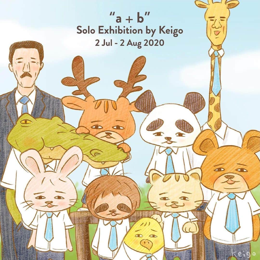 のインスタグラム：「🖼 “a + b” keigo Solo Exhibition in Hong Kong  Place: Gallery by the Harbour・Harbour City Period: July 2 − August 2, 2020 Time: 11am − 10pm」