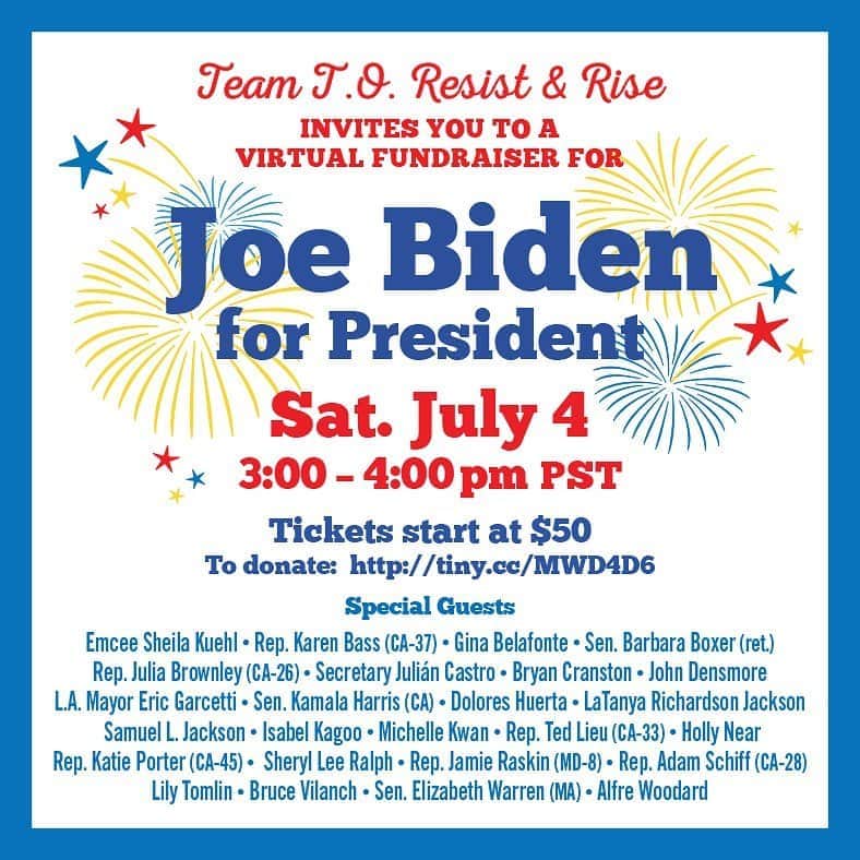 サミュエル・L・ジャクソンさんのインスタグラム写真 - (サミュエル・L・ジャクソンInstagram)「I'm proud to be part of an exciting virtual fundraiser for Joe Biden for President on July 4th where we'll declare our independence from the disastrous Trump Administration. Tickets start at just $50.  Go to tiny.cc/MWD4D6 and join me there!」7月3日 6時45分 - samuelljackson