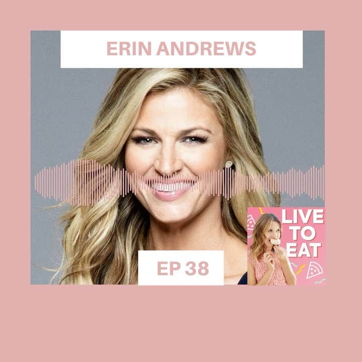 エリン・アンドリューズのインスタグラム：「Thank you @candacenelson for having me on Live To Eat!! 💕💕 Tune in as we chat about cooking mishaps, the best binge worthy TV, quarantine driveway dinners and the trick to looking good on video calls. Available now on Apple Podcasts and Spotify! #LiveToEat」