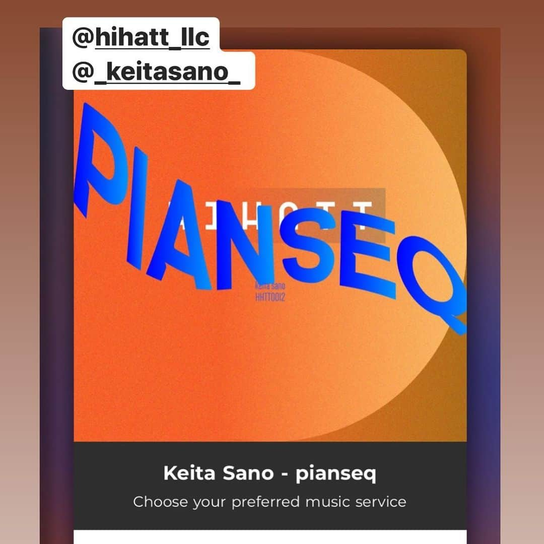 tofubeatsさんのインスタグラム写真 - (tofubeatsInstagram)「HIHATTよりkeita sano - pianseq出ました！  https://orcd.co/pianseq」7月3日 0時11分 - tofubeats