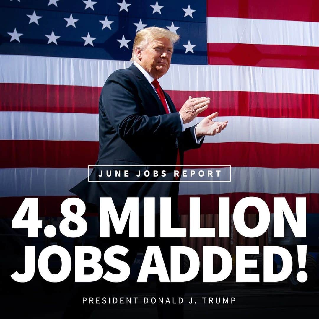 ドナルド・トランプさんのインスタグラム写真 - (ドナルド・トランプInstagram)「‪JOBS, JOBS, JOBS! #MAGA ‬」7月3日 0時27分 - realdonaldtrump