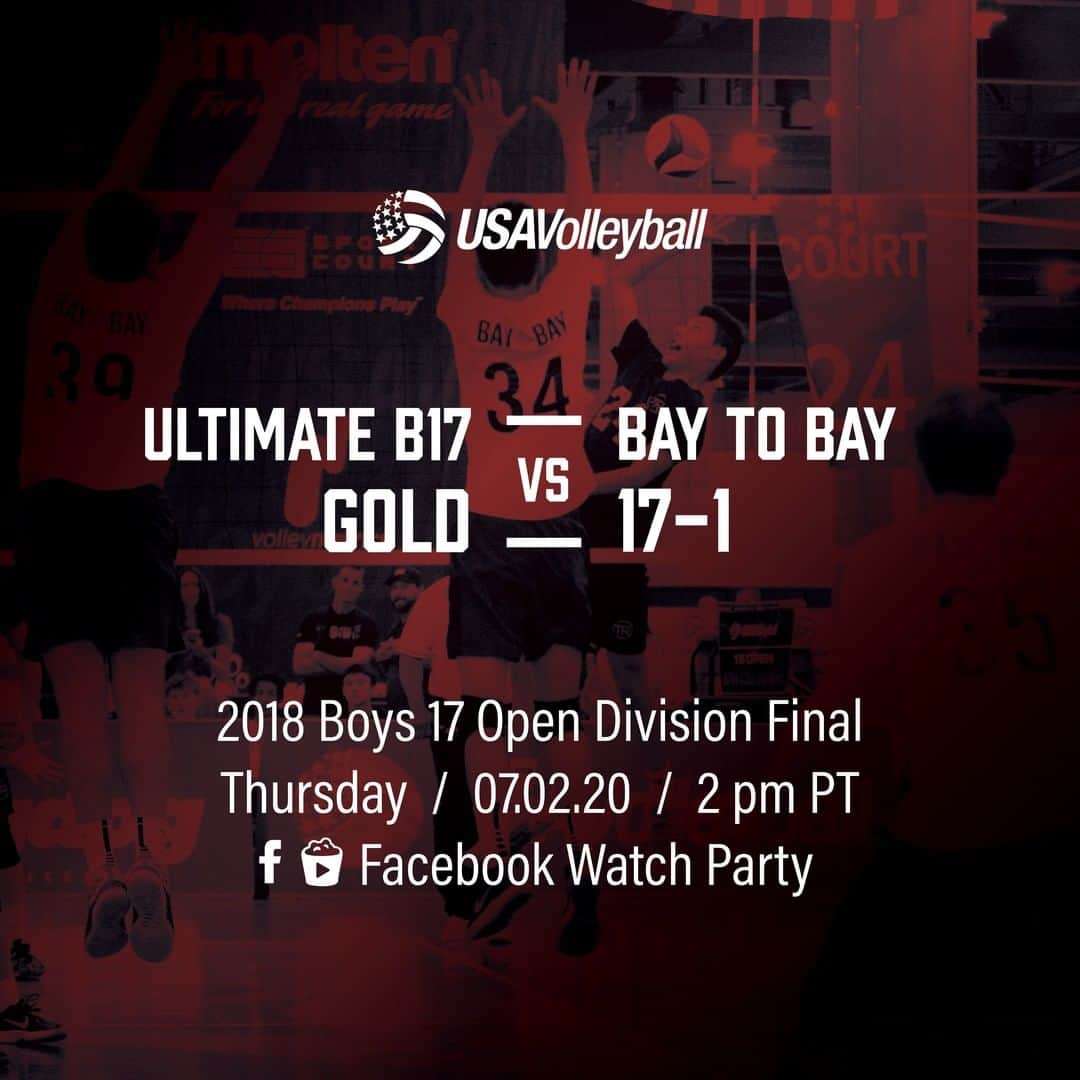 USA Volleyballさんのインスタグラム写真 - (USA VolleyballInstagram)「Continuing the Junior National Championship watch party week with a match that will have you on the edge of your seat until the end! Grab your snacks and get ready for Ultimate B17 Gold vs Bay to Bay 17-1 in the 2018 Boys 17 Open Division Final!  Head over to our Facebook now (link in bio) and set your ⏰ to watch it LIVE at 2pm PT! #USAVwatchparty」7月3日 1時00分 - usavolleyball