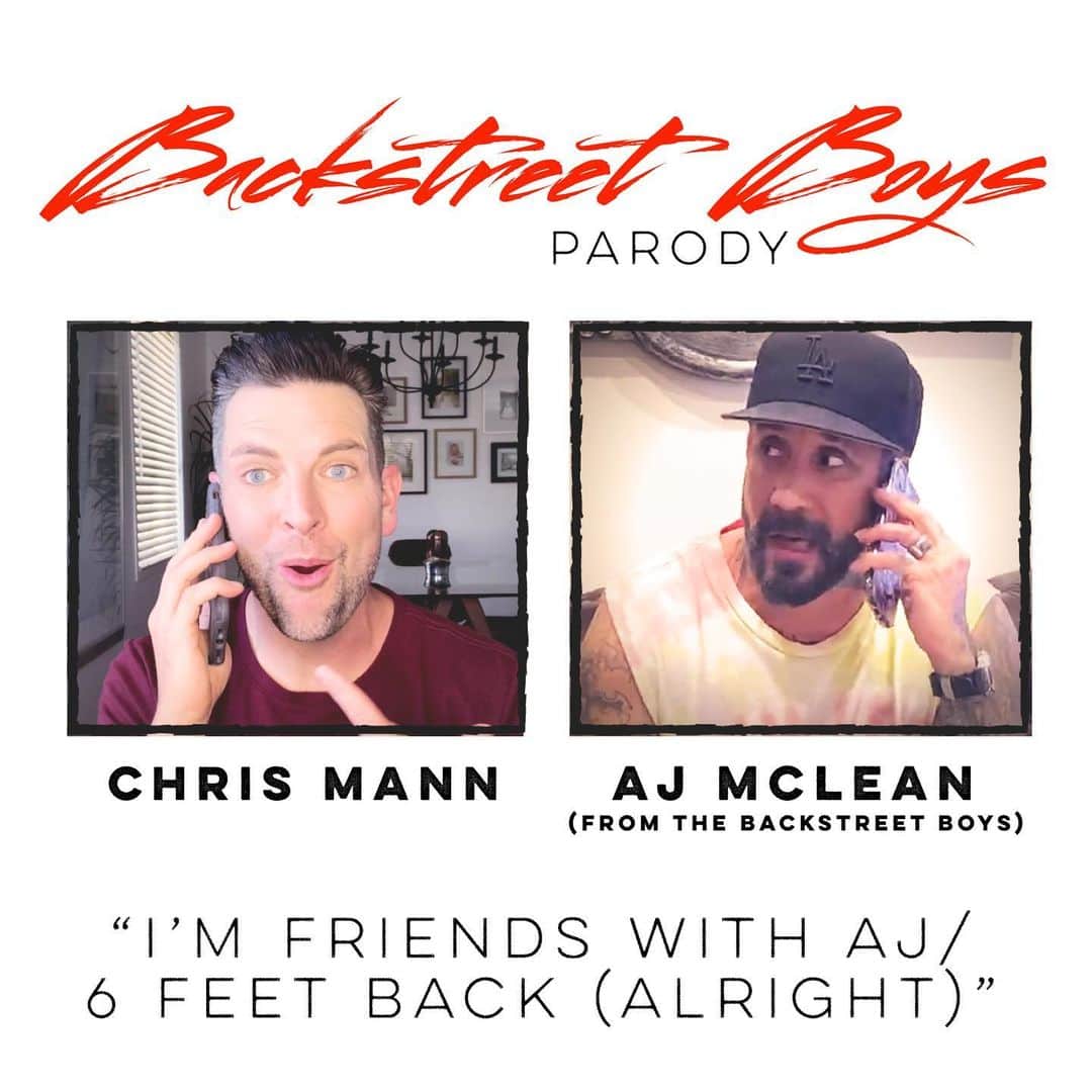 A.J.のインスタグラム：「My @backstreetboys parody with @officialchrismann premieres tomorrow at 12pm ET on his Youtube page! Watch me teach him a thing or two...follow the link in my stories to join the premiere! #imfriendswithAJ #6feetbackalright」