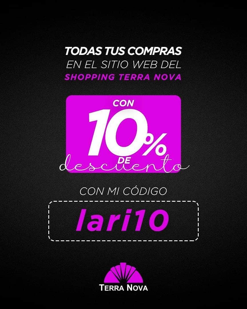 ラリッサ・リケルメさんのインスタグラム写真 - (ラリッサ・リケルメInstagram)「NOTICIAS!!! BUENAS para mis  seguidoras mas lindas ❣️  Ingresando a la #web de @shoppingterranova con el código #Lari10  tiene el 10% de descuentos en todos los productos que quieran adquirir...  Ya pueden realizar sus pedidos ❣️❣️」7月3日 2時23分 - larissariquelme