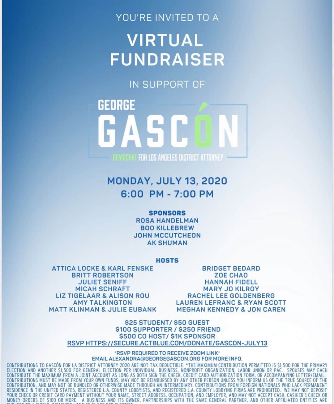 ブリット・ロバートソンさんのインスタグラム写真 - (ブリット・ロバートソンInstagram)「I have the pleasure of co-hosting a virtual fundraiser for George Gascón on July 13th. For those of you who are equally as excited to get rid of our current Los Angeles District Attorney, Jackie Lacey... this one is for you/us.   This fundraiser will be taking place on zoom. Refer to invite for details. Rsvp, donate, educate. Register to vote! See ya there!  #jackielaceymustgo #blacklivesmatter」7月3日 15時16分 - brittlrobertson