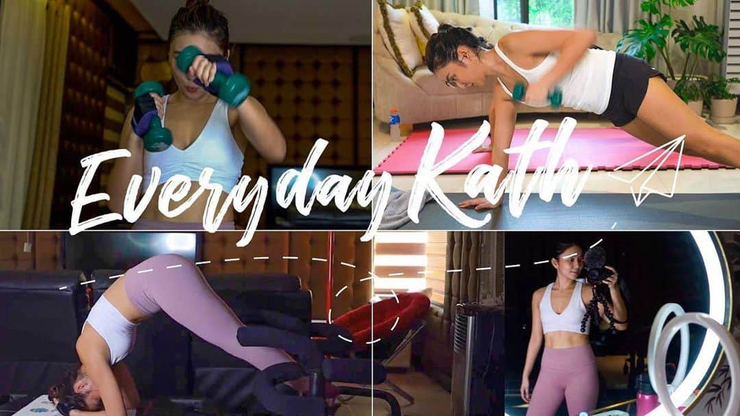 Kathryn Bernardoさんのインスタグラム写真 - (Kathryn BernardoInstagram)「As you all know, since the quarantine began, I've been keeping myself busy by working out. But this time around, I pushed myself further with a 3-day fitness challenge! I asked three different trainors to guide me virtually (thank you @jabes240, @lovelyabella_ & @bodybymamakat )and they also revealed some workout tips for everyone. 💖 New video now up on #EverydayKath!」7月3日 16時02分 - bernardokath