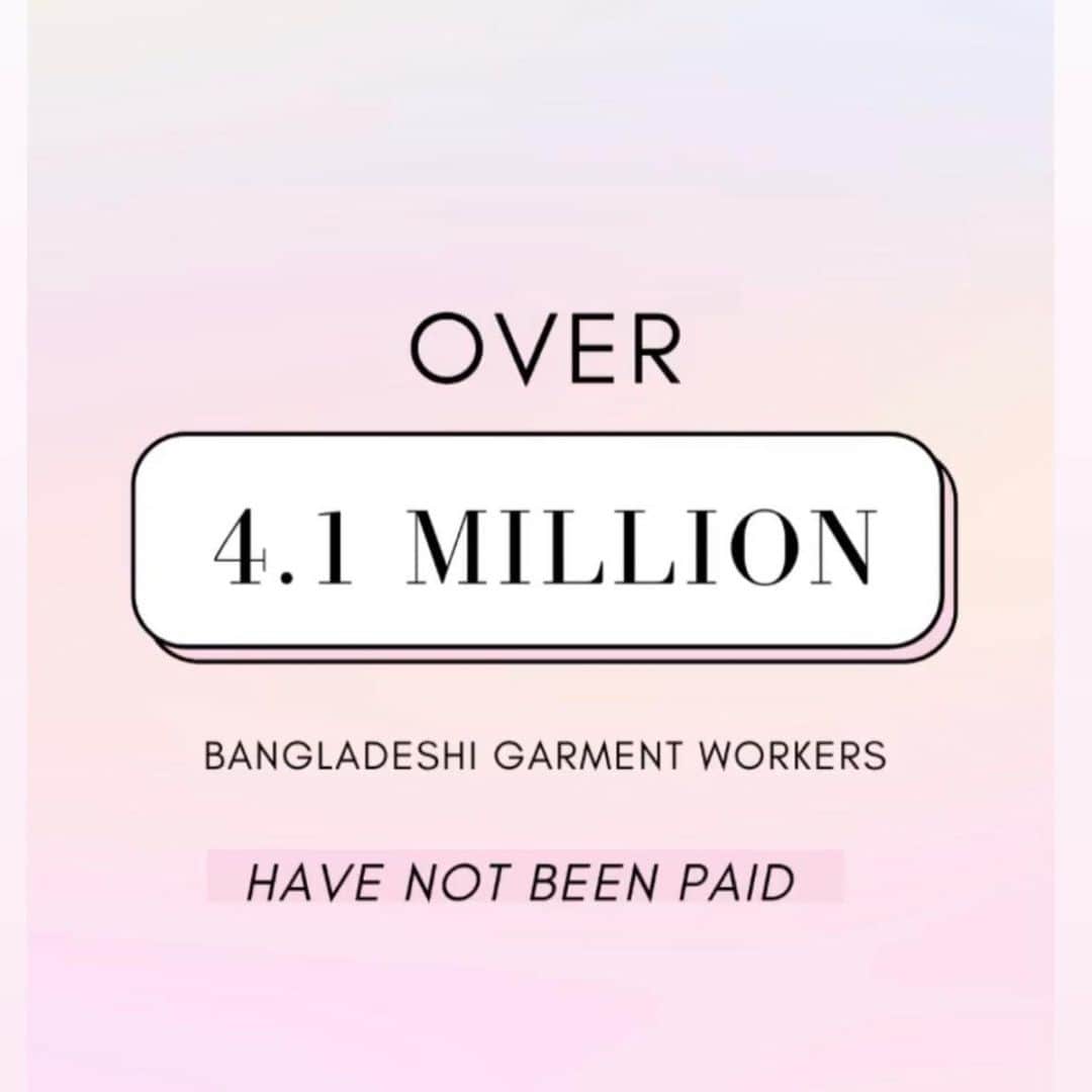 のインスタグラム：「#repost @nabela I just need 3 MINUTES of your time. Please listen, share and get involved:⁣ ⁣ The exploitation of Bangladeshi garment workers must stop NOW. Major brands have yet to #PAYUP leaving over 4.1 million Bangladeshi garment workers at the brink of starvation and facing the threat of homelessness. ⁣ ⁣ Please watch the full video and learn more about the fast fashion industry, the exploitation of garment workers and the brands who are responsible for this exploitation for their own profit and the ability to boast about their “low prices.” ⁣ ⁣ Low prices, huge steals, and big bargains are at the expense of garment workers’ livelihoods. ⁣ ⁣ Below are the list of brands involved. Please tag these brands and comment under their posts. When tagging and calling IN these brands and public figures, please remember that our intention should not be to drag and destroy, but to raise awareness and demand real change. ⁣ ⁣ Tag @kimkardashian, @kyliejenner, @kourtneykarshian, @kendalljenner, @khloekardashian + Kanye West (on Twitter) to bring this to their attention under their posts. Kanye’s partnership with @Gap is disappointing given that Gap has yet to #PayUp for Bangladeshi workers who desperately need to be paid what they are rightfully owed.⁣ ⁣ Tag and bring attention to the following brands as well who are all involved in this crisis: ⁣ ⁣ @gap @jcpenney @walmart @primark @forever21 @peacocks_fashion @bestseller.com @levis @rossdressforless @ca @sears @topshop @burton_menswear @kohls @urbanoutfitters @freepeople @anthropologie @childrensplace @liandfung @mothercareuk ⁣ ⁣ To learn more about the #PayUp movement, the fast fashion industry and for helpful resources + updates visit @whomade.yourclothes, @remakeourworld and @cleanclothescampaign. ⁣ ⁣ The information and stats shared in this video are sourced from their incredible resources and diligent work in fighting the exploitation in the fashion industry. ⁣ ⁣ I believe that together we can make real, powerful change. It starts with raising awareness. Please share this video and continue to use your voice, because it holds so much power. 🤍⁣」