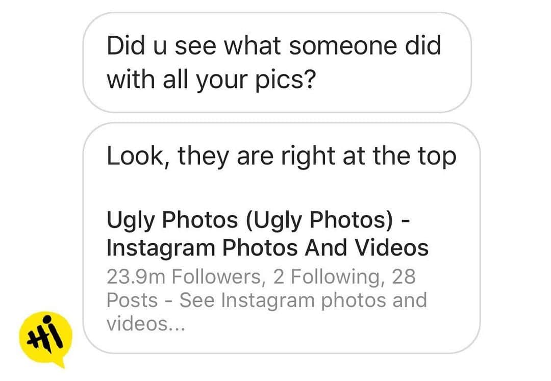 吉野紗香のインスタグラム：「After following Instagram of my friend's daughter, I got a message with the contents of the photo. Her Instagram account seems to have been hacked and the message seems to have come from a scammer impersonating her. My heart hurts more than anything.  Even if it's just a hack, it's true that someone still thinks of me as ugly. I am sorry for my parents who gave me birth.You may be impersonating me and contacting someone. Please be careful.  友達の娘さんのInstagramをフォローしたところ、写真の内容が書かれたメッセージが届きました。彼女のInstagramアカウントはハッキングされたようで、メッセージは彼女になりすました詐欺師からのものであるようです。何よりも私の心は傷付きました。たとえそれが単なるハックであっても、誰かが私を醜いと思っているのは事実です。私を産んでくれた両親に申し訳ないです。私になりすまして誰かに連絡している可能性があります。皆様もお気を付けて下さい。#hacking #becareful #ハッキング　#なりすまし #気を付けて」