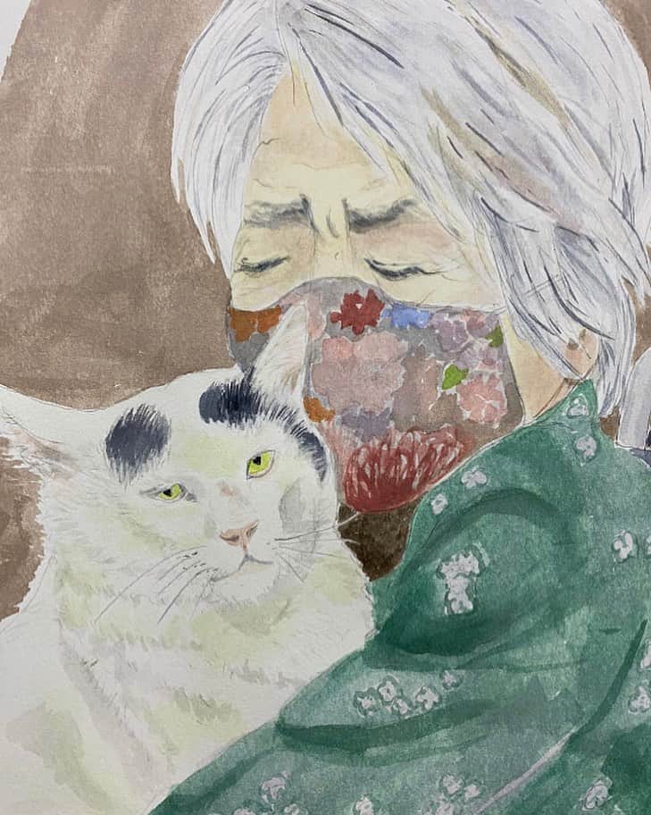 Kachimo Yoshimatsuさんのインスタグラム写真 - (Kachimo YoshimatsuInstagram)「@kim_catdoo さんが、バーバとナナクロの絵を描いてくれました。 プリントしてバーバのベッドのそばに飾らさせてもらいます。ありがとうございました。  @kim_catdoo drew a picture of Mother and Nanakuro.  Let's print it and hang it on the bed of Mother. Thank you very much.  #うちの猫ら #nanakuro #ナナクロ #バーバ #バーバとナナクロ #ナナクロの絵 #猫 #ねこ #cat #ネコ #catstagram #ネコ部 http://kachimo.exblog.jp」7月3日 10時16分 - kachimo