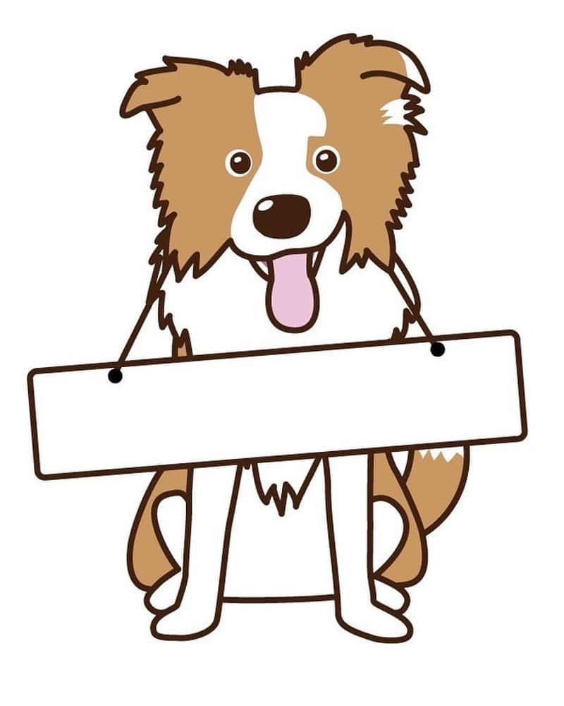 Dogfactoryのインスタグラム：「お仕事を始められるという事で 会社のロゴとして使いたいと ボーダーコリーのイラストを 描かせていただきました。」
