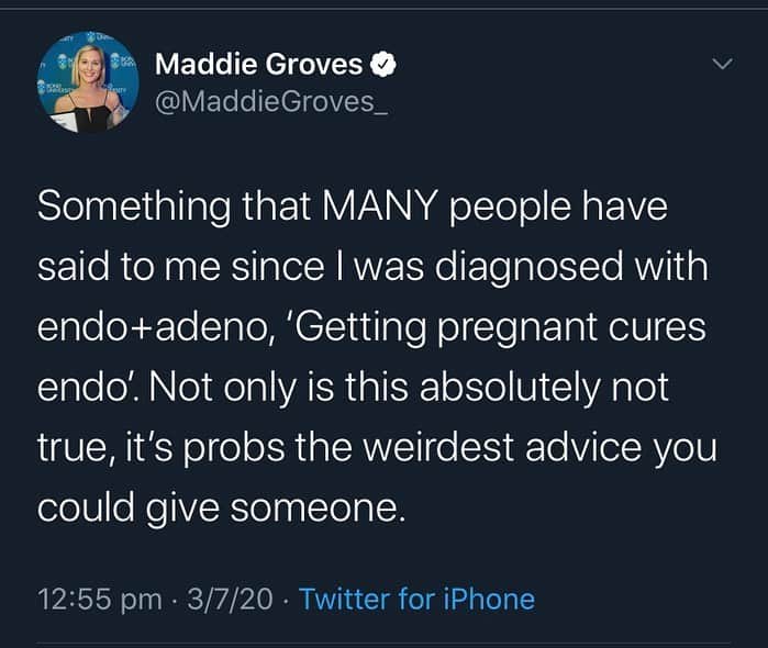 マデリン・グローヴスのインスタグラム：「Endo + adeno life. You have to laugh to stop from internally screaming 😅👽」