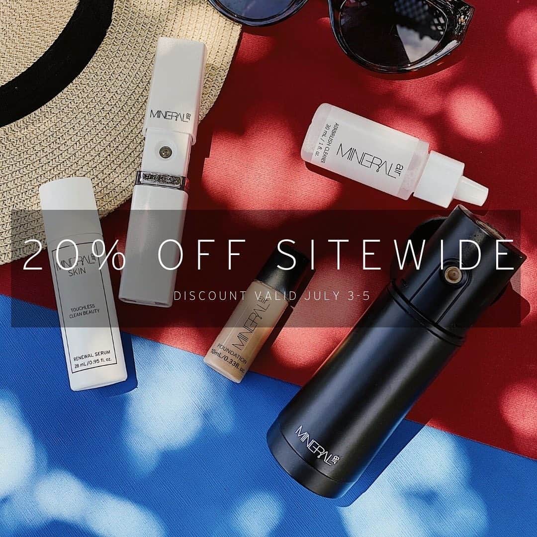 Mineral Airさんのインスタグラム写真 - (Mineral AirInstagram)「Starting today we want to celebrate the Fourth of July with you! In honor of our appreciation for all of our customers, we will be offering 20% off SITEWIDE from July 3 – July 5. Head to MineralAir.com (link in our bio) to pick up any product with this special offer.⁠⠀ ⁠⠀ Just use the code JULY20 and enjoy! Love, Mineral Air❤️🇺🇸」7月4日 0時24分 - mineral_air