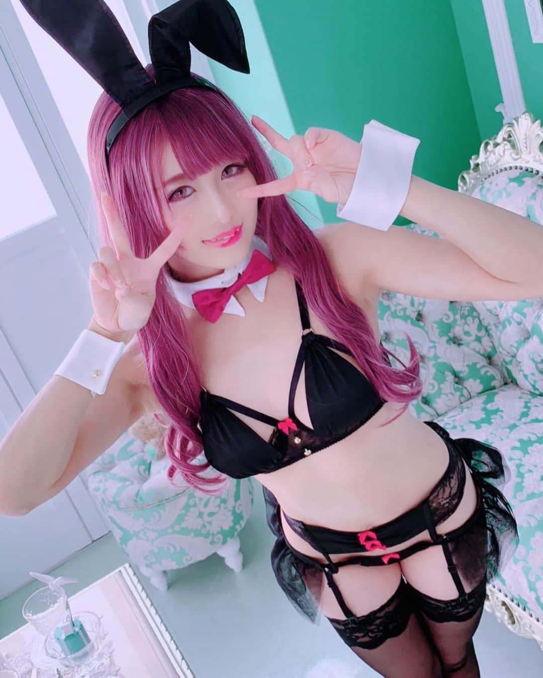 月城せなさんのインスタグラム写真 - (月城せなInstagram)「.﻿ ﻿ 2018.10.03 写真集撮影🐰💓﻿ ピンクと黒のうさぎちゃんのコスプレだよ！﻿ どっちの月城が好きー？﻿ ﻿ 2018.10.03 Photo collection 🐰💓 It's a pink and black rabbit cosplay! Which of Tsukishiro do you like?﻿ ﻿  https://seinyan.booth.pm/items/1132516  ﻿ #コスプレ #コスプレイヤー #cosplay #モデル #撮影モデル #撮影会 #衣装モデル #衣装  #グラビア #グラドル #Japanesegirl #followｍe #粉我 #我的最愛 #模特 #sexy #Photo #自撮り #他撮り #動画 #ポートレート #カメラ女子 #ランジェリー #下着 #猫 #猫好きさんと繋がりたい ﻿#バニー ﻿ .」7月4日 0時33分 - s2yn8