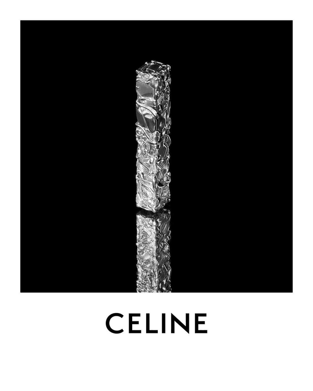 Celineさんのインスタグラム写真 - (CelineInstagram)「CELINE ARTIST JEWELLERY PROGRAM CELINE CÉSAR COMPRESSION PROJECT  CELINE CÉSAR COMPRESSION PROJECT IS THE FIRST ACT OF THE CELINE ARTIST JEWELLERY PROGRAM. A LONG LIST OF EXCLUSIVE EDITIONS AND CREATIONS OF ARTIST JEWELLERY TO BE REVEALED. ⠀⠀⠀ A  NUMBERED AND LIMITED EDITION OF 100 VERMEIL  AND 100 SILVER PIECES, EDITED BY CELINE IN  COLLABORATION WITH THE FONDATION CÉSAR. THE FIRST “DIRECTED COMPRESSIONS” WERE CREATED BY THE SCULPTOR CÉSAR IN 1959.   THE JEWELLERY IS SUPPOSED TO BE HELD AND  RENDERED PERSONAL BY ITS EMOTIONAL AND  PHYSICAL WEIGHT. THROUGH THIS TACTILE  MANIPULATION, IT BECOMES A TALISMAN OF STRENGTH AND REASSURANCE, REGARDLESS OF GENDER.   THIS SPIRIT IS REFLECTED IN THE ORIGINAL CELINE WOMAN, WHOSE SILHOUETTE AND ATTITUDE STEMMED FROM PARIS IN THE 1970S. BOTH CELINE AND CÉSAR’S STORIES PAY HOMAGE TO THE MEMORY AND THE FAMILIARITY OF THE INDIVIDUAL.   THE COLLABORATION BETWEEN THE MAISON CELINE AND THE FONDATION CÉSAR OFFERS THE OPPORTUNITY TO RECONNECT WITH THIS ARTISTIC JOURNEY VIA THE FABRICATION OF A LIMITED-EDITION SERIES OF JEWELLERY PIECES IN SILVER AND VERMEIL. EACH IS INDIVIDUALLY NUMBERED AND PRESENTED IN A BOX STAMPED WITH THE SIGNATURE OF THE ARTIST.   AVAILABLE FOR WOMEN AND MEN IN SELECTED STORES FROM JULY 3RD :   PARIS MONTAIGNE MILAN VIA MONTENAPOLEONE LONDON NEW BOND STREET NEW YORK MADISON BEVERLY HILLS RODEO DRIVE MIAMI DESIGN DISTRICT TOKYO OMOTESANDO   #CELINECESARPROJECT #CELINEBYHEDISLIMANE」7月4日 1時18分 - celine