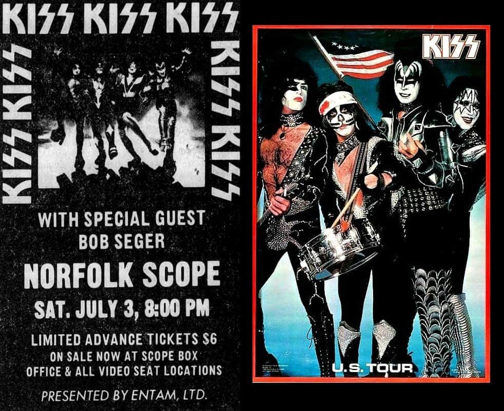 KISSさんのインスタグラム写真 - (KISSInstagram)「On this day in #KISSTORY - July 3, 1976 - #KISS launched The Spirit of '76 / Destroyer Tour at the Scope in Norfolk, Virginia. @bobseger opened the show.」7月3日 16時45分 - kissonline