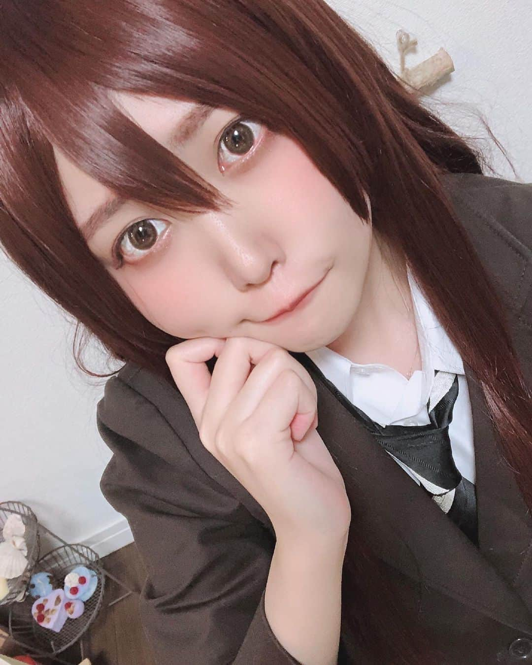 駿河たおのインスタグラム：「甜花…がんばりましゅっ！  #シャニマス #シャニマスコスプレ #アイドルマスターシャイニーカラーズ #大崎甜花 #コスプレ #コスプレイヤー #制服」