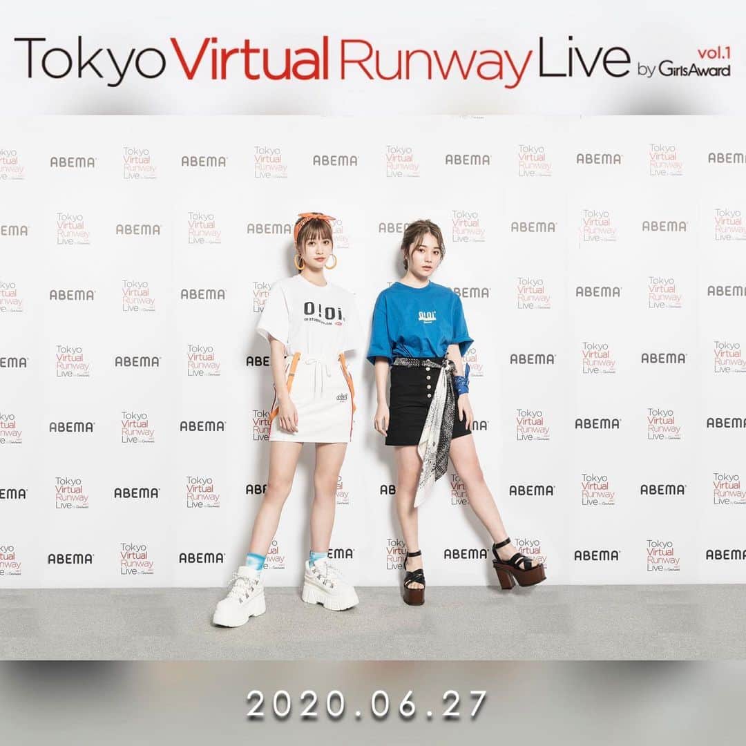 ガールズアワードのインスタグラム：「#史上初のCGファッションショー﻿ ＼ Tokyo Virtual Runway Live by #GirlsAward ／ ﻿ ﻿ ソーシャルディスタンスを守って﻿ 特別に合成した集合写真を公開🎬✨﻿ ﻿ 🌈SPECIAL STAGE🌈﻿ ﻿ #Popteen × #5252 BY O!Oi ﻿ @popteen_official @5252byoioi  ﻿ #TokyoVirtualRunwayLive﻿ #TokyoVirtualRunwayLivebyGirlsAward﻿ #アベマでCGランウェイ﻿ #アベマ﻿ #ガルアワ」