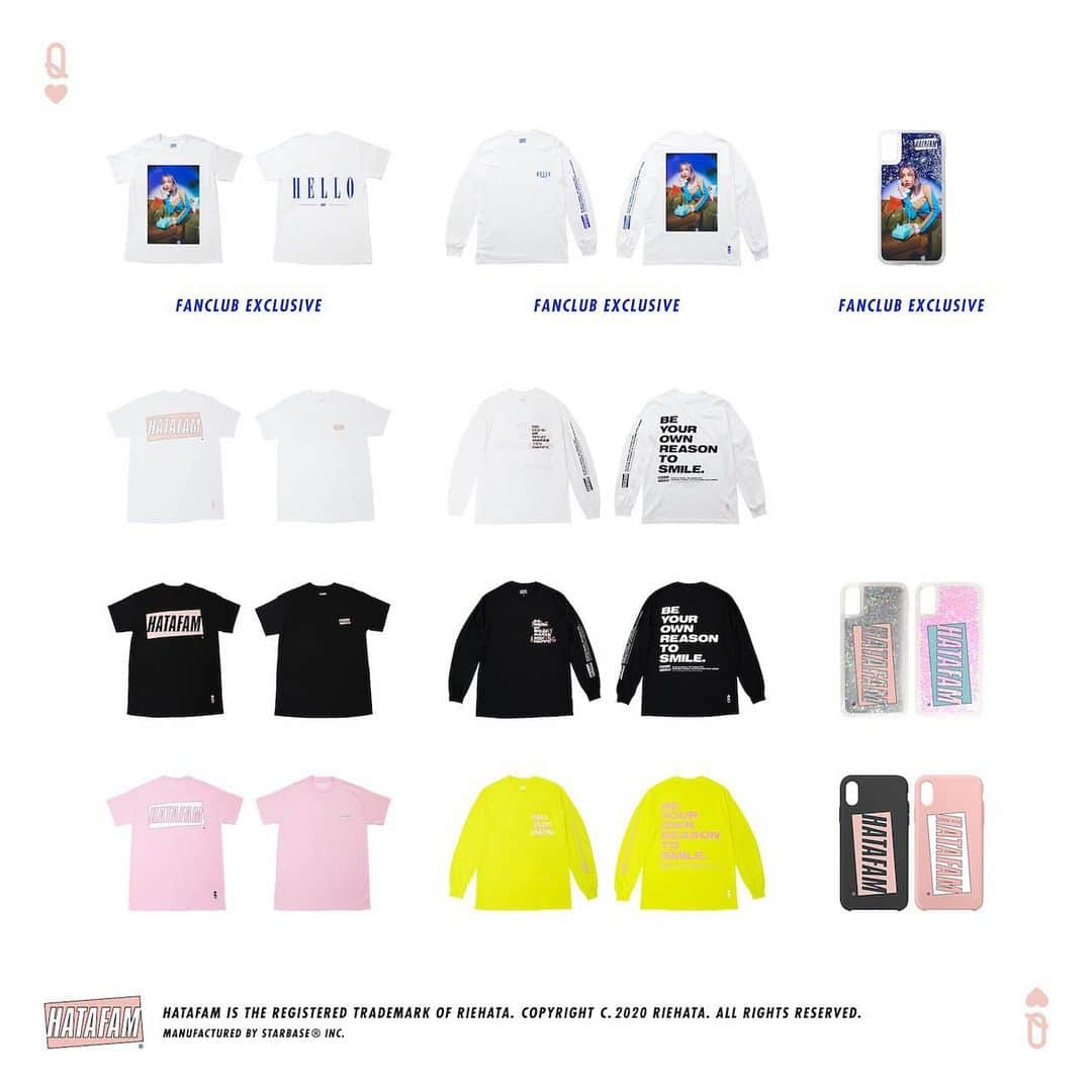 RIEHATAさんのインスタグラム写真 - (RIEHATAInstagram)「HATAFAM Goods TOMORROW 12pm ON SALE🛍  International Available🌎 https://www.riehatastore.com/  . ファンクラブに入っていない方も riehatastore.com で お買い物できます👚✨  FC限定商品は ファンクラブのサイトから💙💎  サイズはユニセックス 私が着用していたのはMサイズです🙋🏽‍♀️  iphone caseの対応機種もサイトでチェックしてみて下さい💙✨  やっと解禁できて嬉しいです☺️😎  #riehata #queen #hatafam」7月3日 22時02分 - riehata