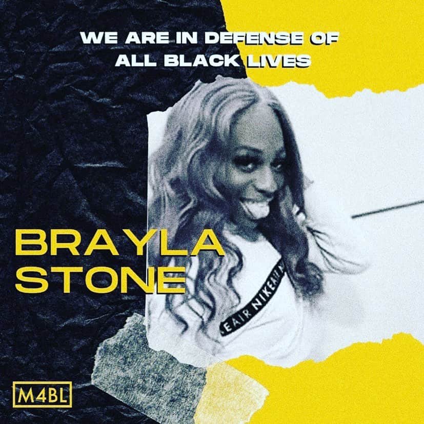 アジャ・ナオミ・キングのインスタグラム：「Even though PRIDE month is over, our action as allies must continue. When we say #BlackLivesMatter, we mean #AllBlackLivesMatter, including #BraylaStone, who was only 17-years-young when she was murdered by a transphobic man in Little Rock, Arkansas, and then dead named by the local media. (Dead-naming is when you misgender someone and use their birth name as opposed to their chosen, gender-affirming name.) This is erasure. This is violence. We must continue to #SayTheirNames #SayHerName and keep supporting the movement to treat our LGBTQ+ community with respect and justice. Donate to @blackandpinkorg and @mpjinstitute . Continue working towards making a difference!」