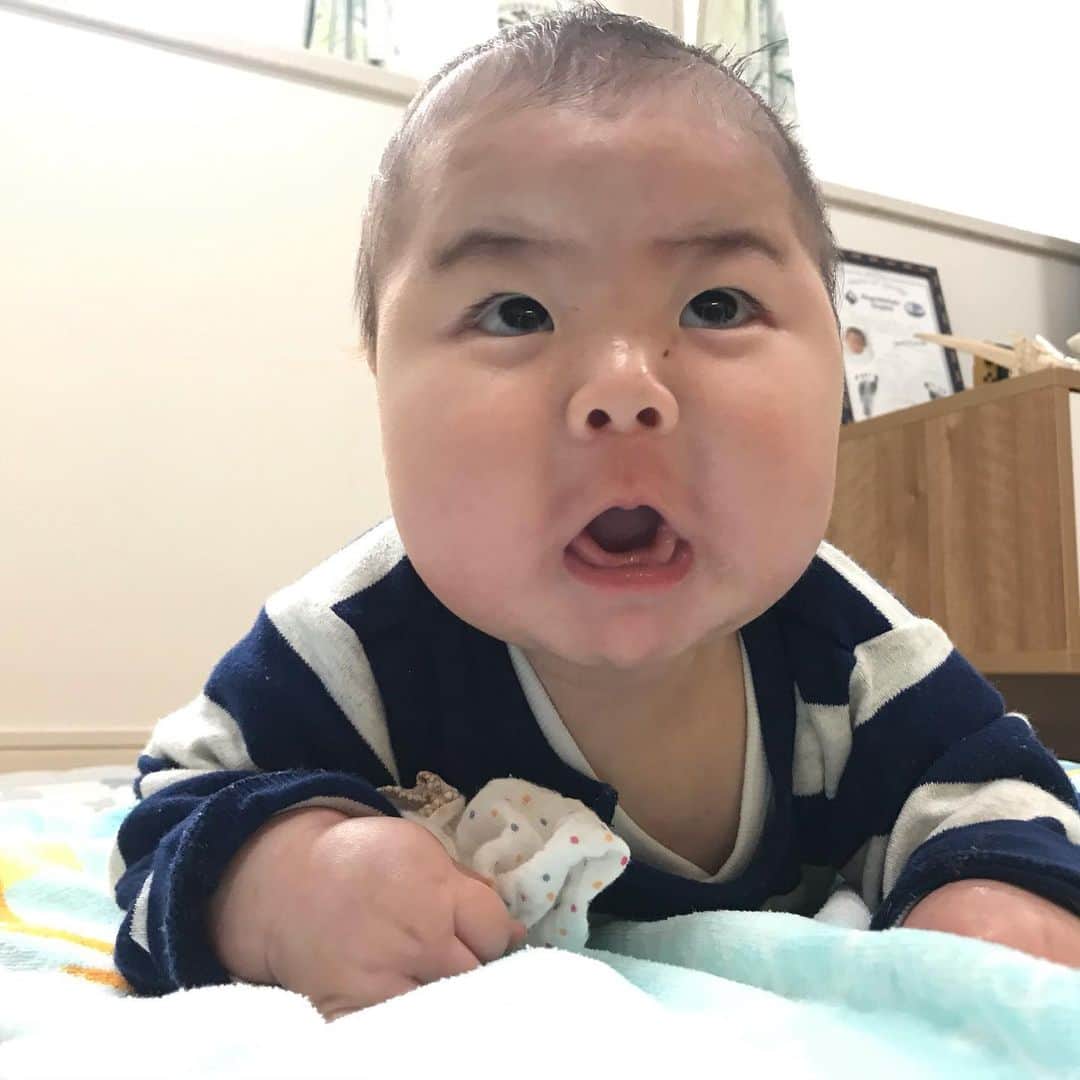のインスタグラム：「‪えっ🤯‬ ‪ってなった話。‬ ‪洗顔フォームの減りが異様に速いので‬  ‪主人に「１回でどのくらい使ってる？歯ブラシに乗せる歯磨き粉の量で例えて」‬ ‪「うーん、３倍くらい〜かなぁ」‬  ‪えっ🤯‬  ‪#洗顔フォーム #男梅みたいな体のバランスの人の量だからな‬ #赤ちゃん #赤ちゃん写真  #赤ちゃんのいる生活 #ベビーグラム　#ベビスタグラム #ままのて #ベビータウン  #コドモダカラ #キップキップ #ベビライフ #ラブベビ　#子育てぐらむ #はいチーズ #ベビメモリ #7ヶ月ベビー #babyboy」