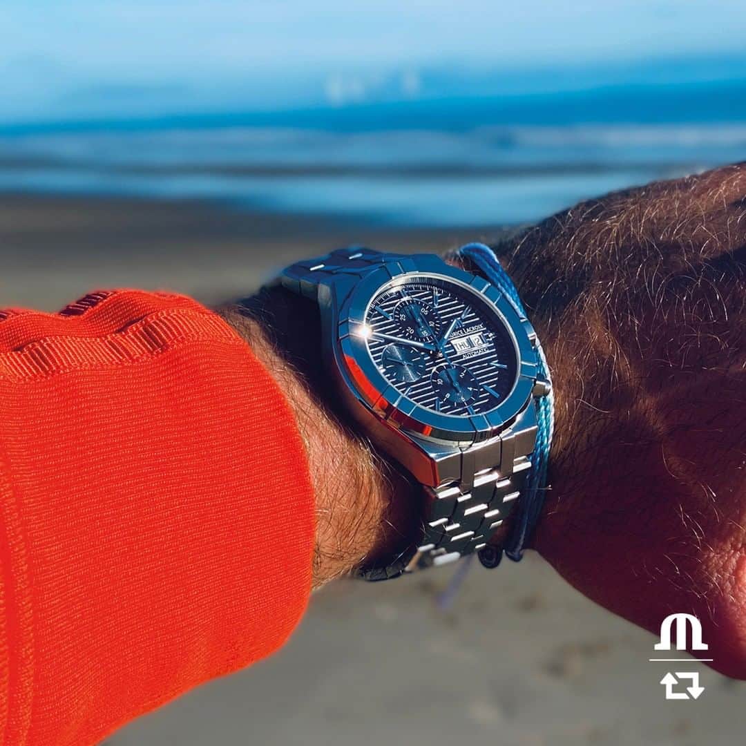 モーリスラクロアさんのインスタグラム写真 - (モーリスラクロアInstagram)「Summer is here. Welcome it with a sparkling #AIKON Automatic Chronograph 44mm. #Regram #BeYourAikon #YourTimeIsNow  Thanks @lucahubr for sharing!  #MauriceLacroix #Watch #Reloj #LuxuryWatch #Swisswatch #HauteHorlogerie #Swisswatchmaking #Watchmaking #Wotd #Watchesofinstagram #Watchfam #Watchlife #Swissmade #Whatsonmywrist #Watchoftheday #Watchaddict #Dailywatches #instawatchdaily #instawatches #Wiwt #Womw」7月4日 0時00分 - mauricelacroix