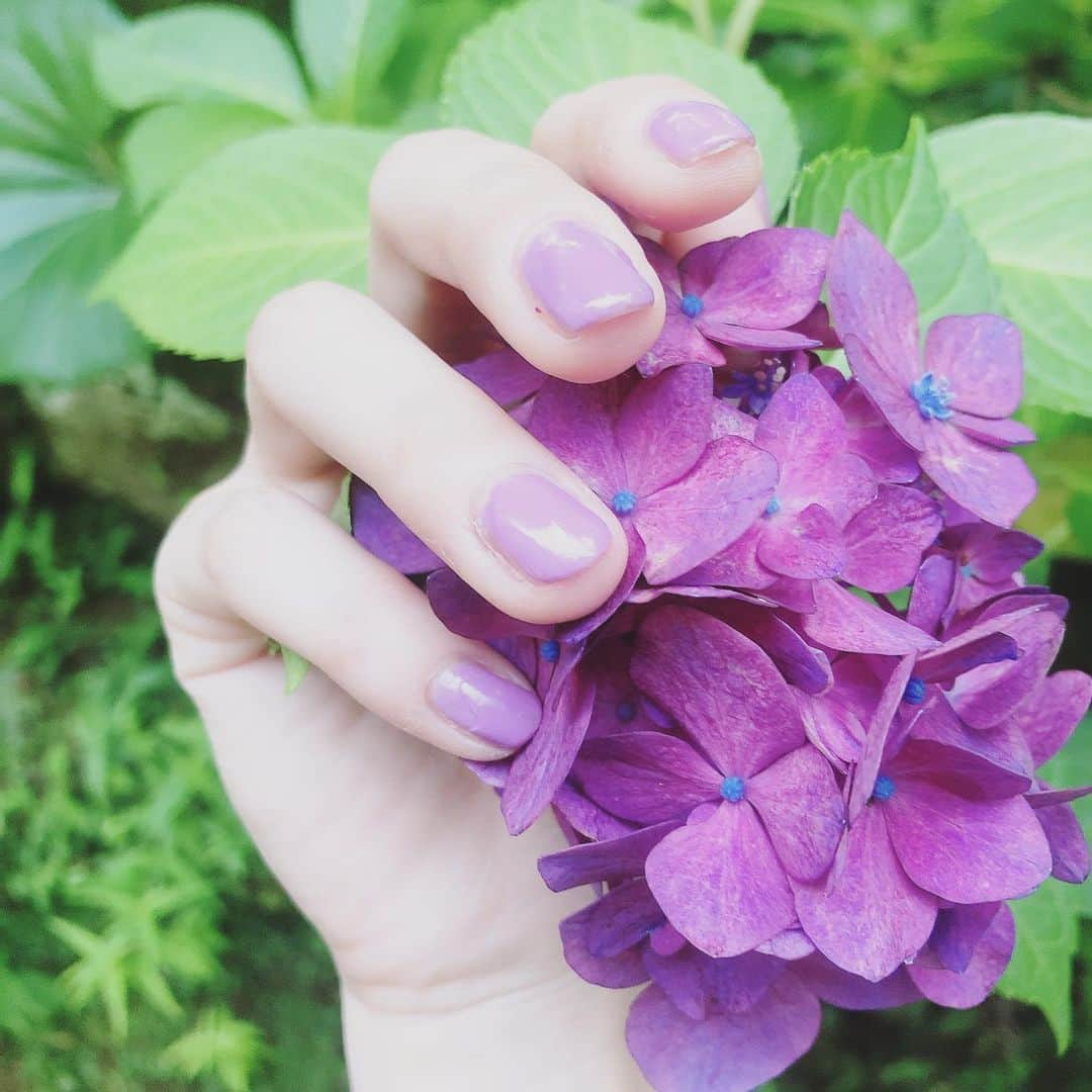 咲村良子さんのインスタグラム写真 - (咲村良子Instagram)「同じ色🌈 ♡紫陽花ネイル♡ #セルフネイル #あじさいネイル #6月ネイル #セルフネイル初心者 #きれいになりたい #japan_of_insta #june2020 #flowers #selfnail #perple #cute #nail」7月4日 0時01分 - ri_yonn1020