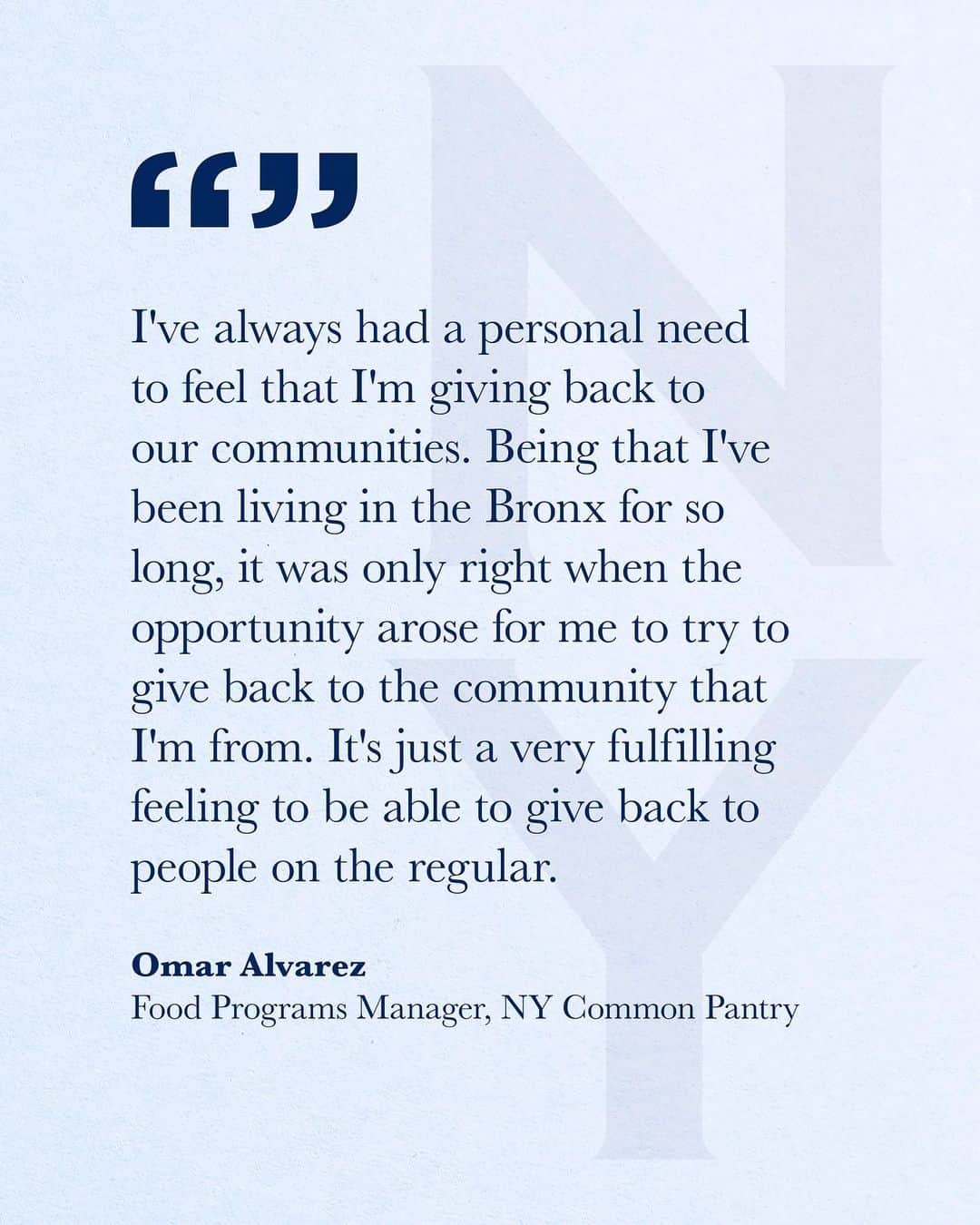 ニューヨーク・シティFCさんのインスタグラム写真 - (ニューヨーク・シティFCInstagram)「Omar Alvarez shares his story of undeNYable strength #ForTheCity 🗽 “We know that right now, these are the trying times that @nycommonpantry is needed the most.“」7月4日 2時14分 - nycfc