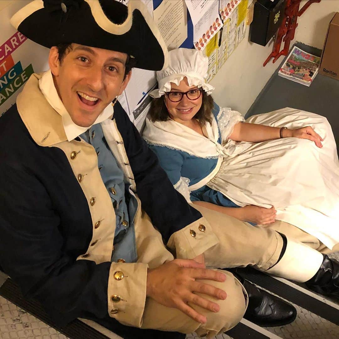 アダム・シャピロのインスタグラム：「Happy #Hamilton Day from Ogie & Dawn, a couple of revolutionaries in their own right. #WaitForIt (Also Waitress Musical Movie some day??? Get on that Disney!)」