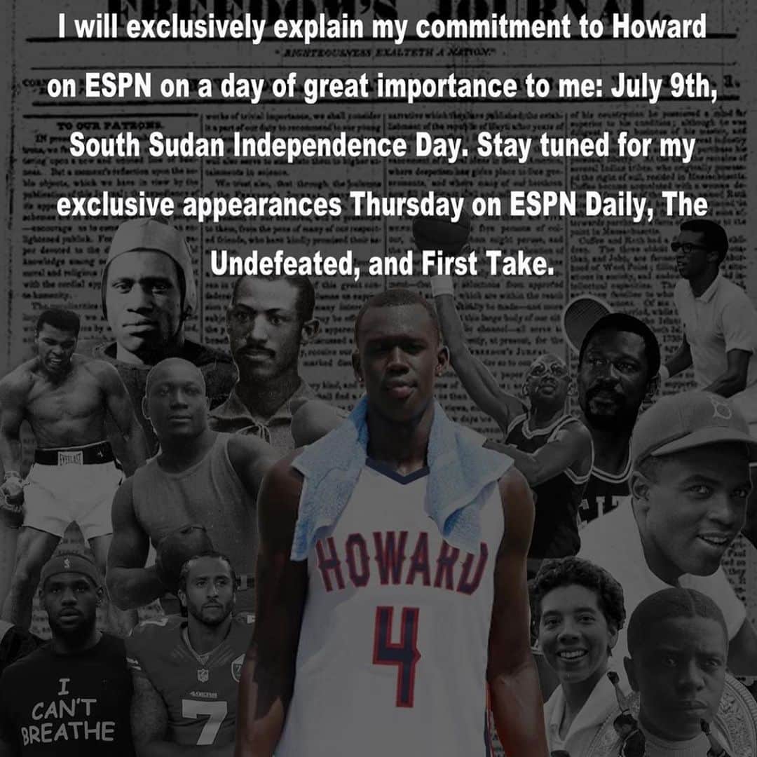 ルオル・デンさんのインスタグラム写真 - (ルオル・デンInstagram)「@makurmaker1 🙌🏿👏🏿👏🏿 This is amazing. So much more to come from this young man. It’s bigger than basketball.  We are proud. 🇸🇸 #July9th」7月4日 3時53分 - luoldeng9