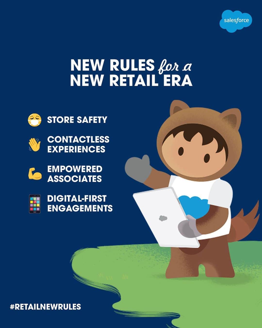 Salesforce さんのインスタグラム写真 - (Salesforce Instagram)「Building trust with shoppers in a new era is tricky. Our 4️⃣ pillars will help you navigate store safety, contactless experiences, the new role of the store associate, and ways to drive continued shopper engagement. 🛍  Check it out now at the 🔗 link in bio. #RetailNewRules」7月4日 8時36分 - salesforce